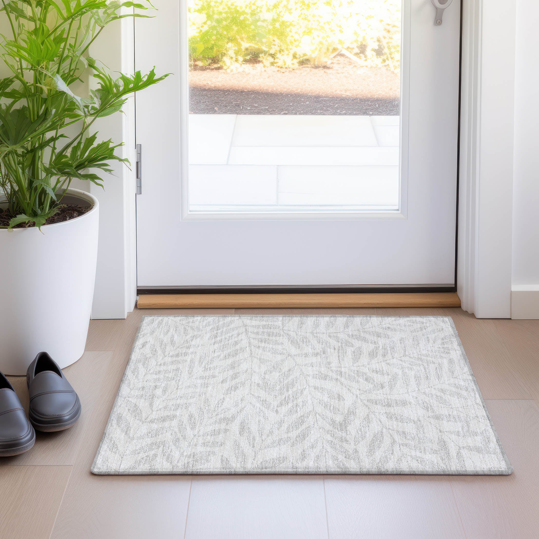 Lima Machine Washable Transitional Ivory Rug 1'8" x 2'6" #shape_Rectangle