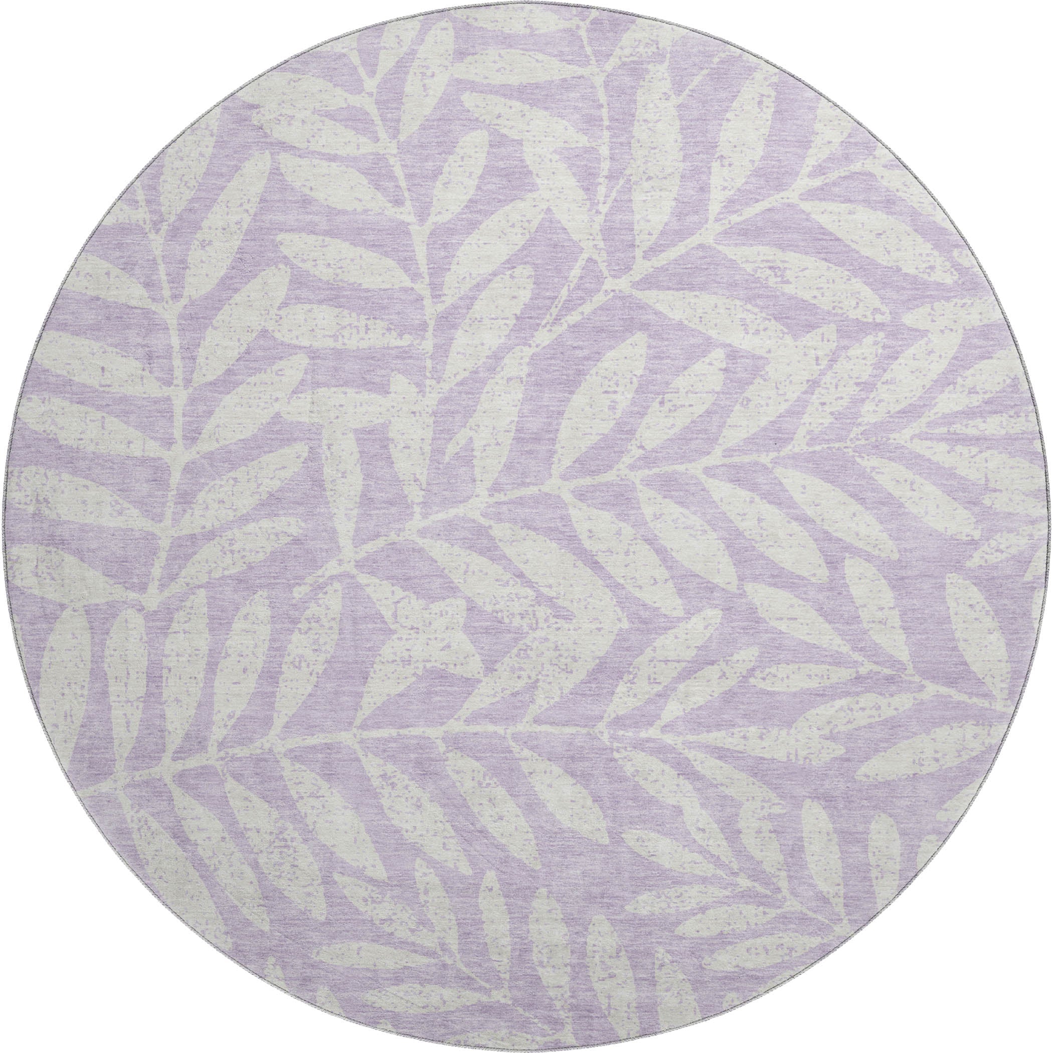 Lima Machine Washable Transitional Lavender Purple Rug 8' x 8' #shape_Round