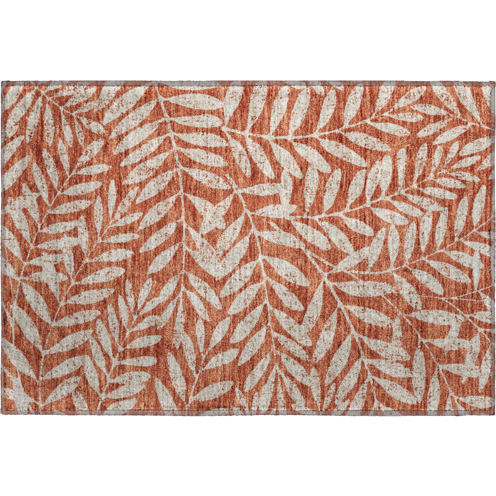 Lima Machine Washable Transitional Paprika Orange Rug 1'8" x 2'6" #shape_Rectangle