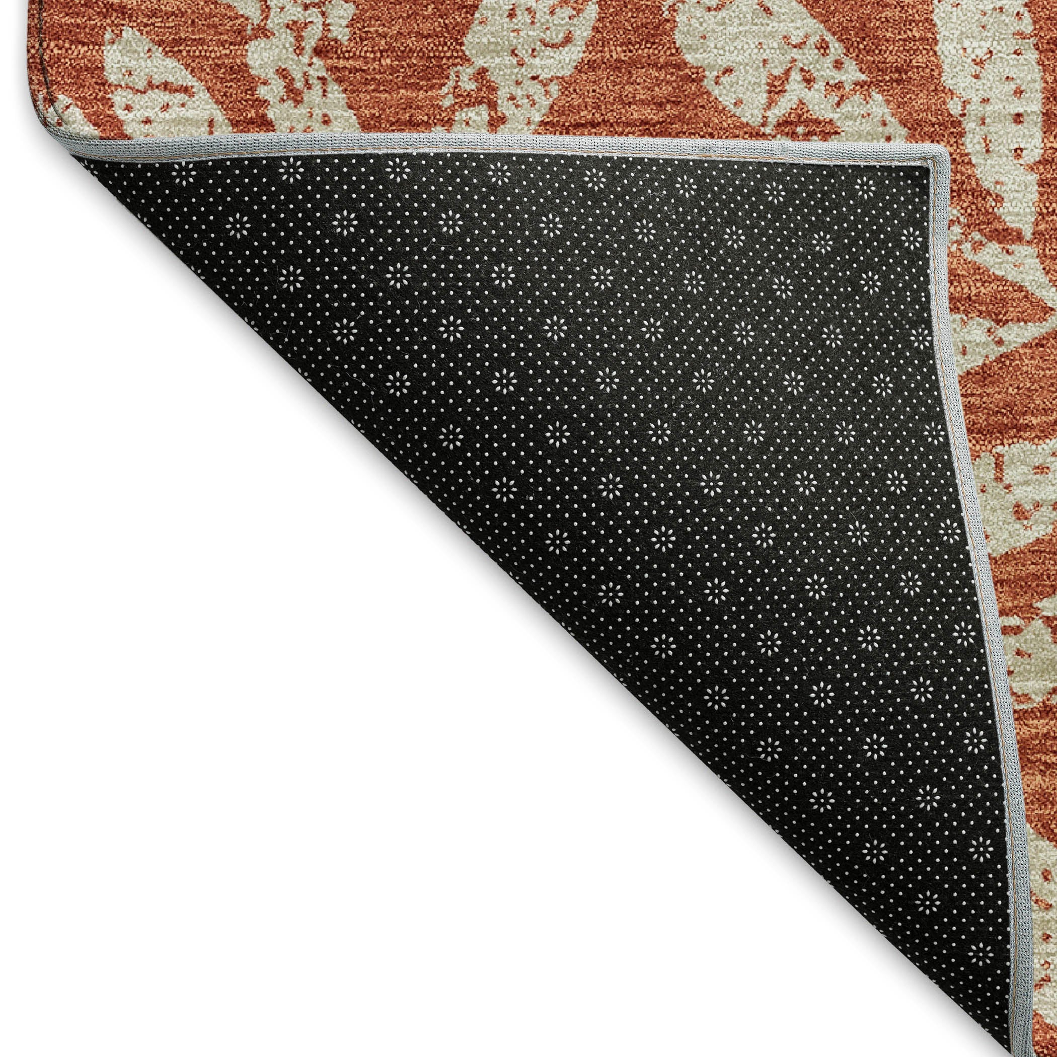 Lima Machine Washable Transitional Paprika Orange Rug 1'8" x 2'6" #shape_Rectangle