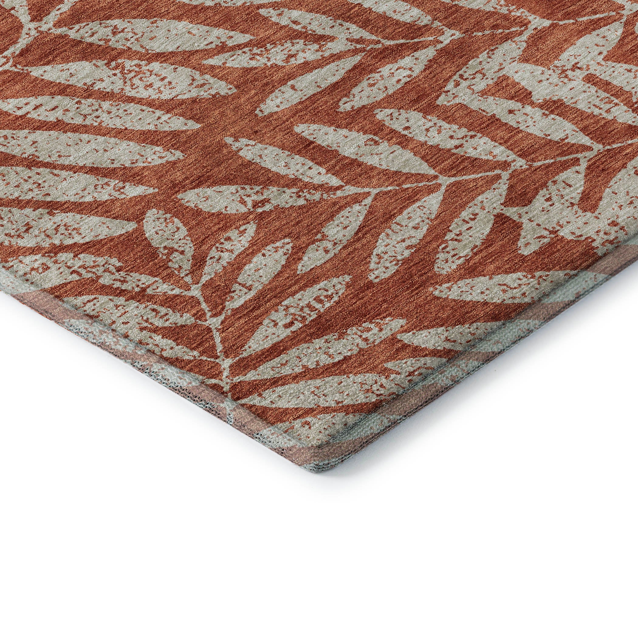 Lima Machine Washable Transitional Paprika Orange Rug 1'8" x 2'6" #shape_Rectangle