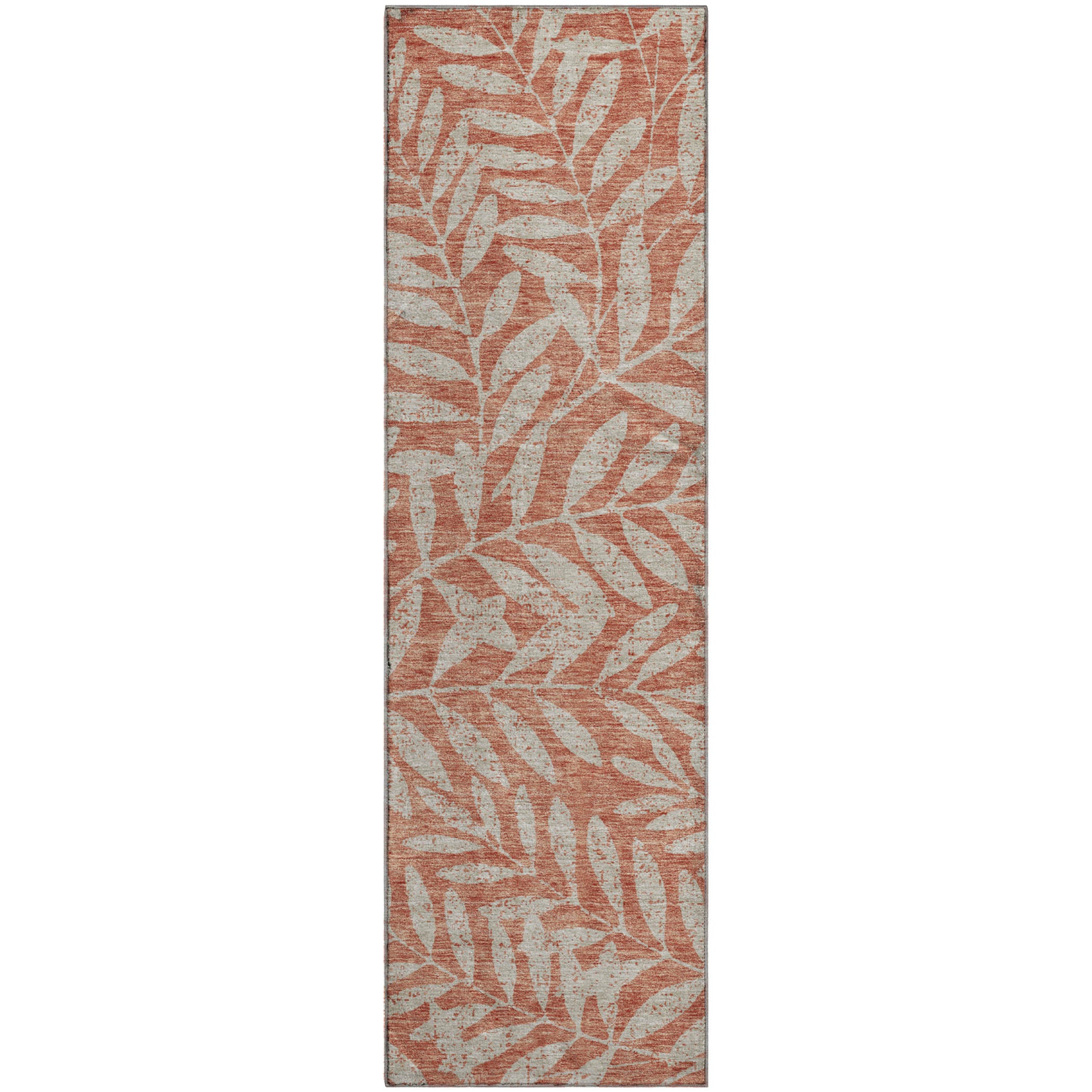Lima Machine Washable Transitional Salmon Orange Rug 2'3" x 7'6" #shape_Runner