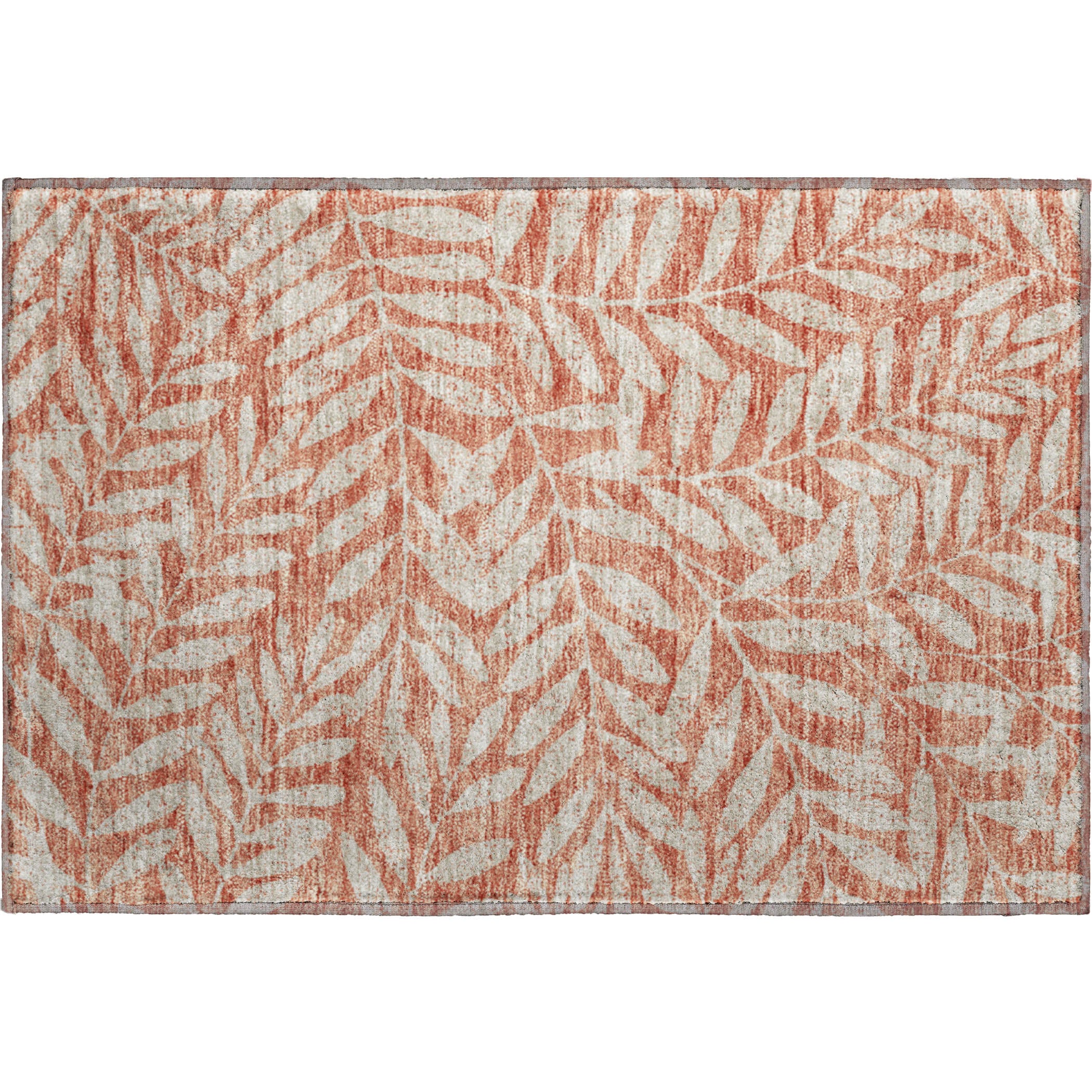Lima Machine Washable Transitional Salmon Orange Rug 1'8" x 2'6" #shape_Rectangle