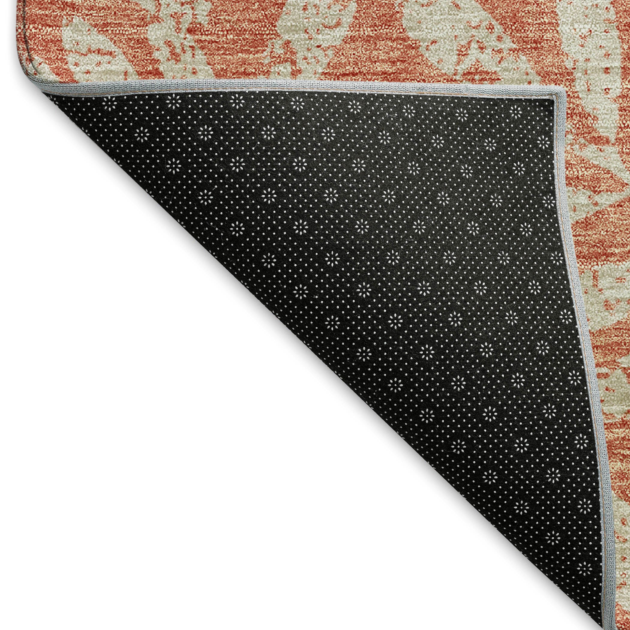 Lima Machine Washable Transitional Salmon Orange Rug 1'8" x 2'6" #shape_Rectangle