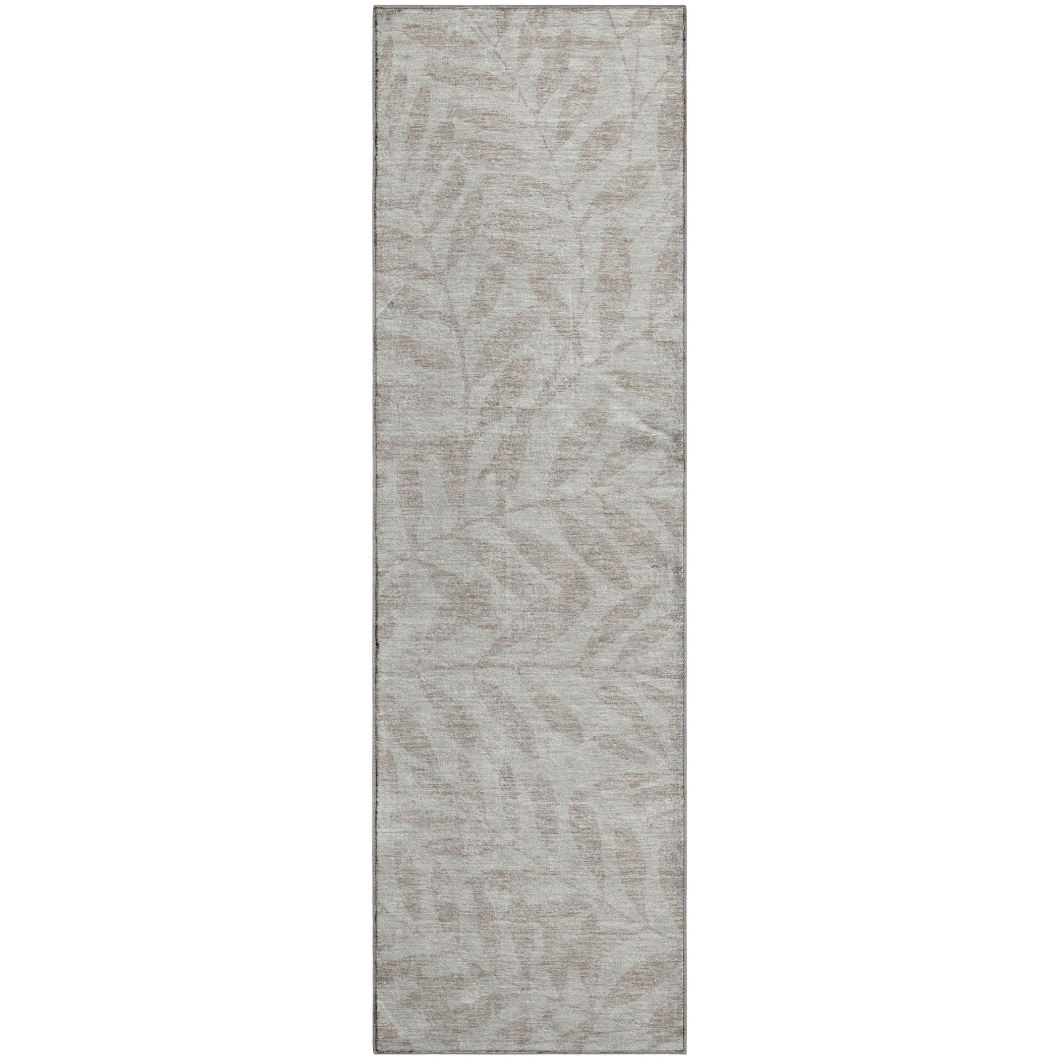 Lima Machine Washable Transitional Taupe Brown Rug 2'3" x 7'6" #shape_Runner