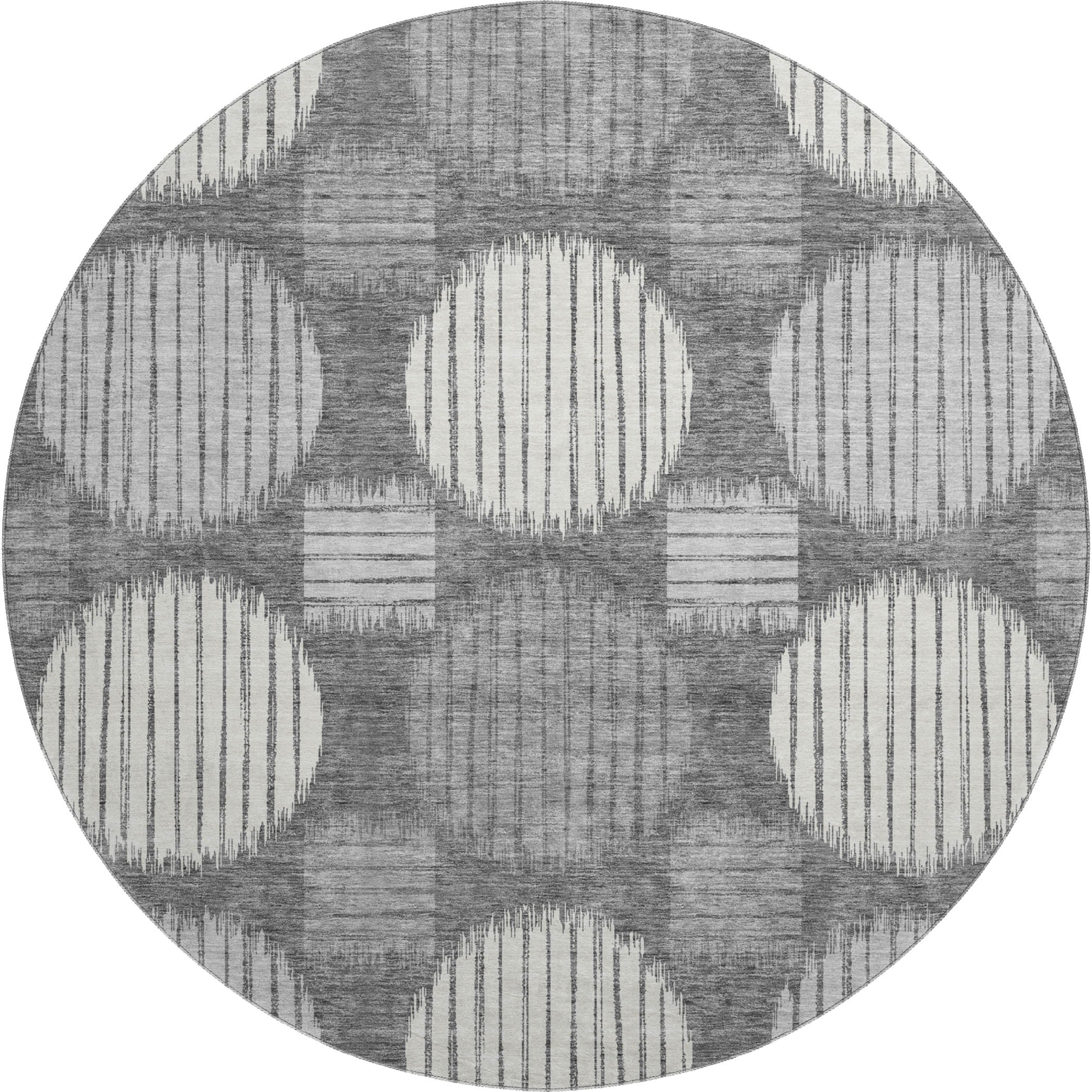 Jaipur Machine Washable Transitional Charcoal Gray Rug 8' x 8' #shape_Round