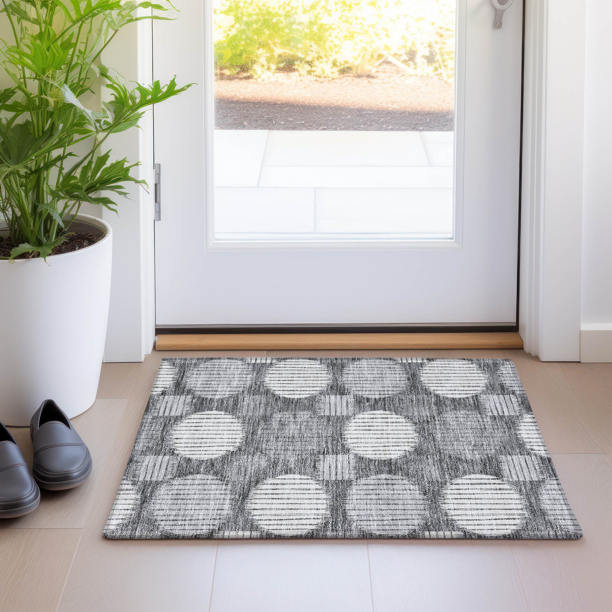 Jaipur Machine Washable Transitional Charcoal Gray Rug 1'8" x 2'6" #shape_Rectangle