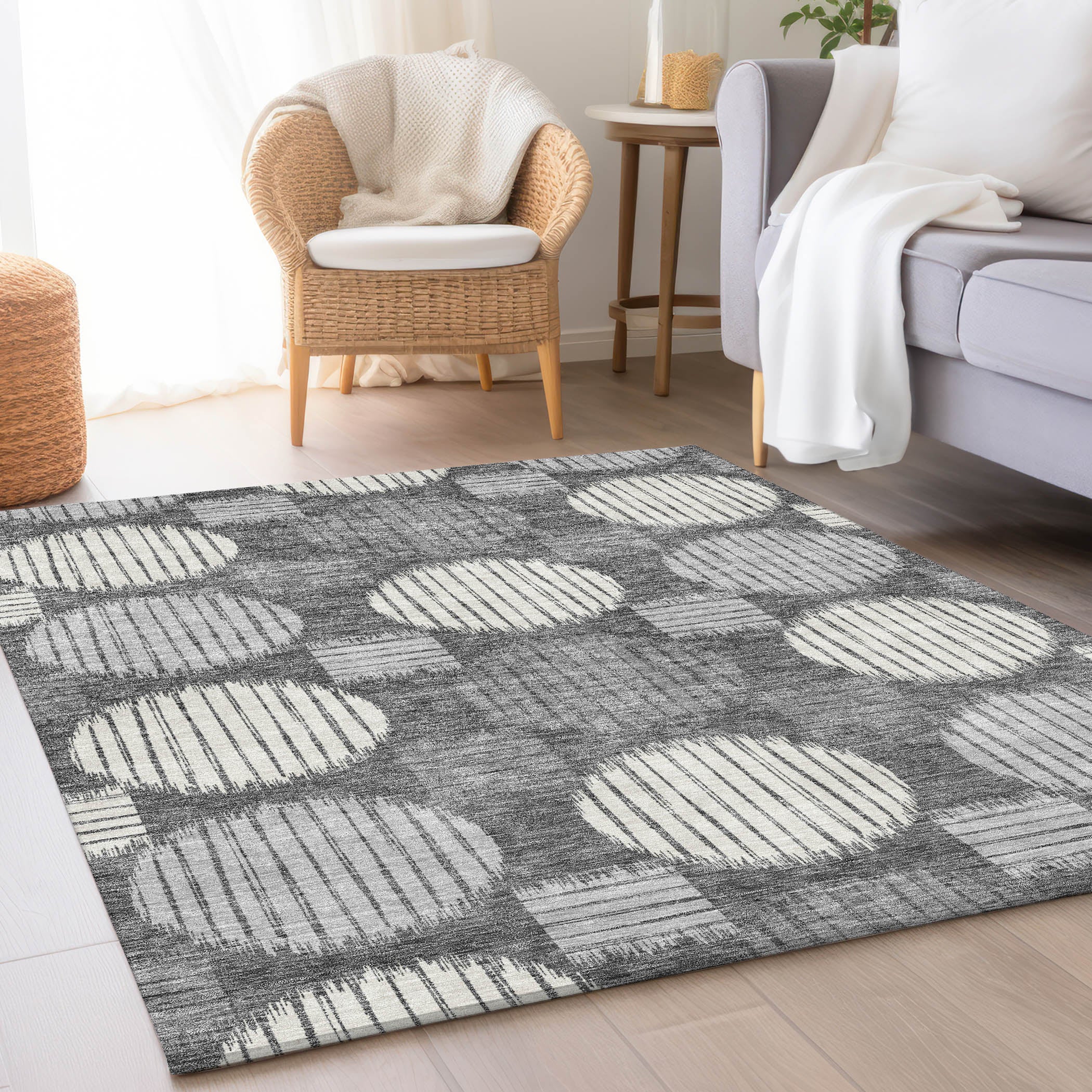 Jaipur Machine Washable Transitional Charcoal Gray Rug 2'6" x 3'10" #shape_Rectangle
