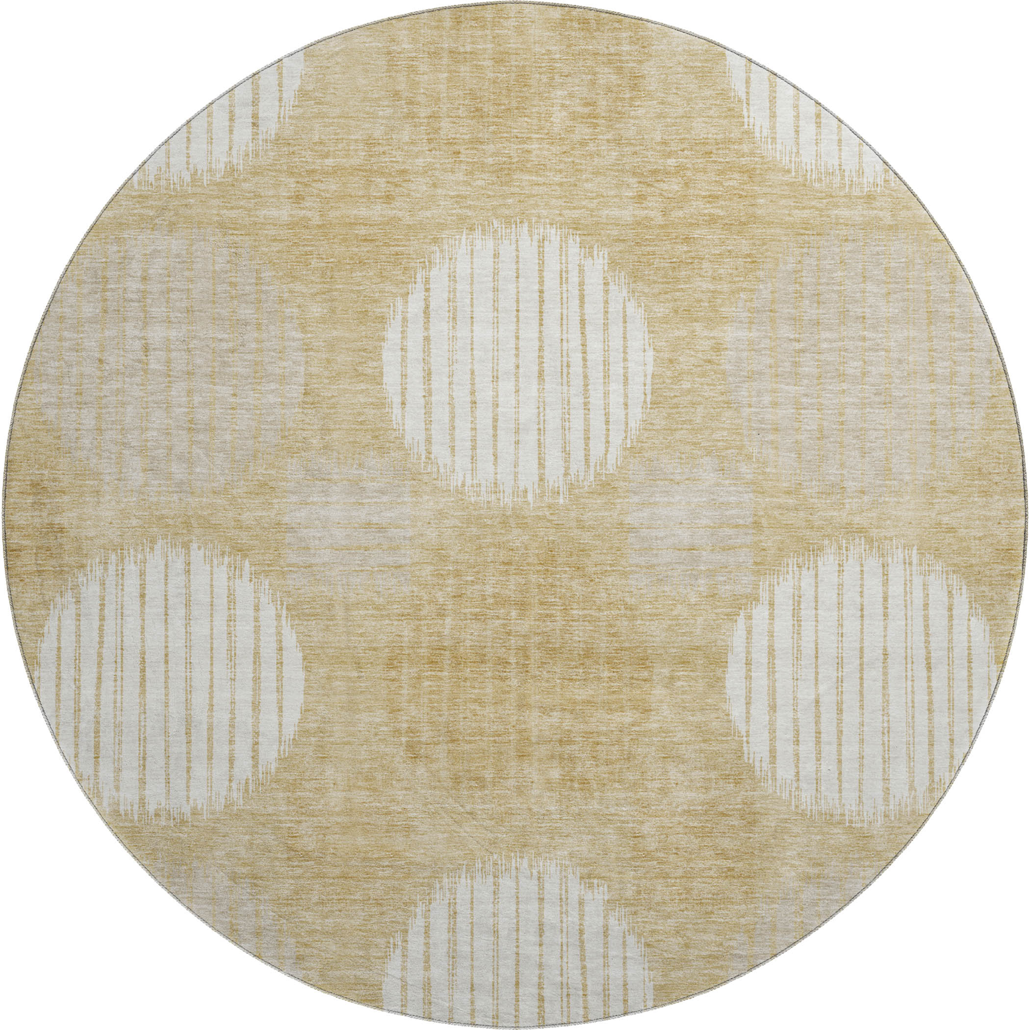 Jaipur Machine Washable Transitional Gold Rug 8' x 8' #shape_Round