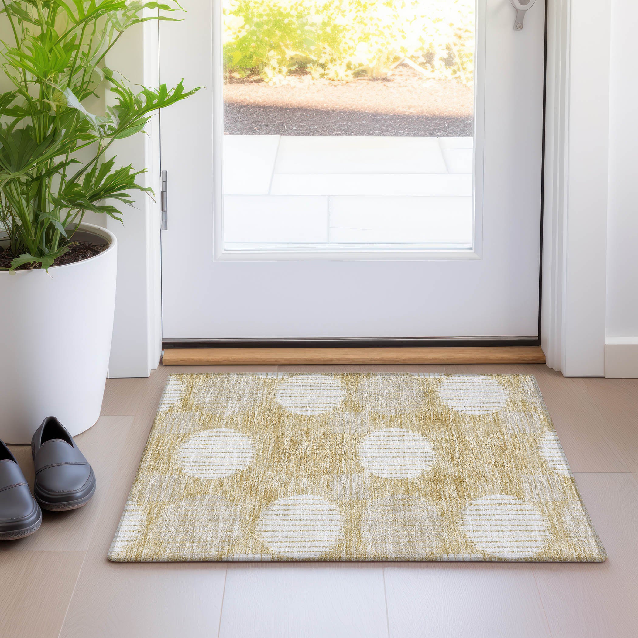 Jaipur Machine Washable Transitional Gold Rug 1'8" x 2'6" #shape_Rectangle