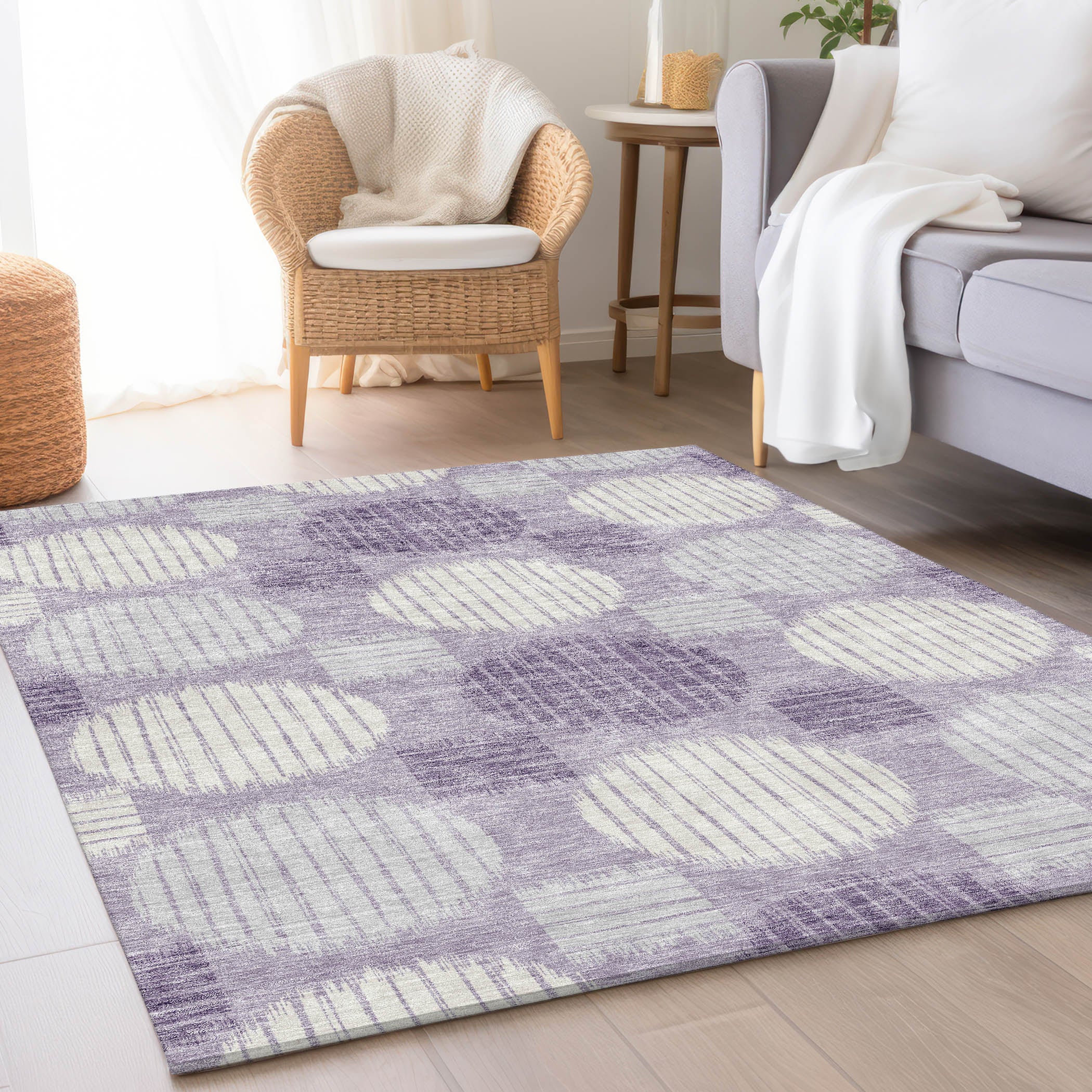 Jaipur Machine Washable Transitional Purple Rug 2'6" x 3'10" #shape_Rectangle