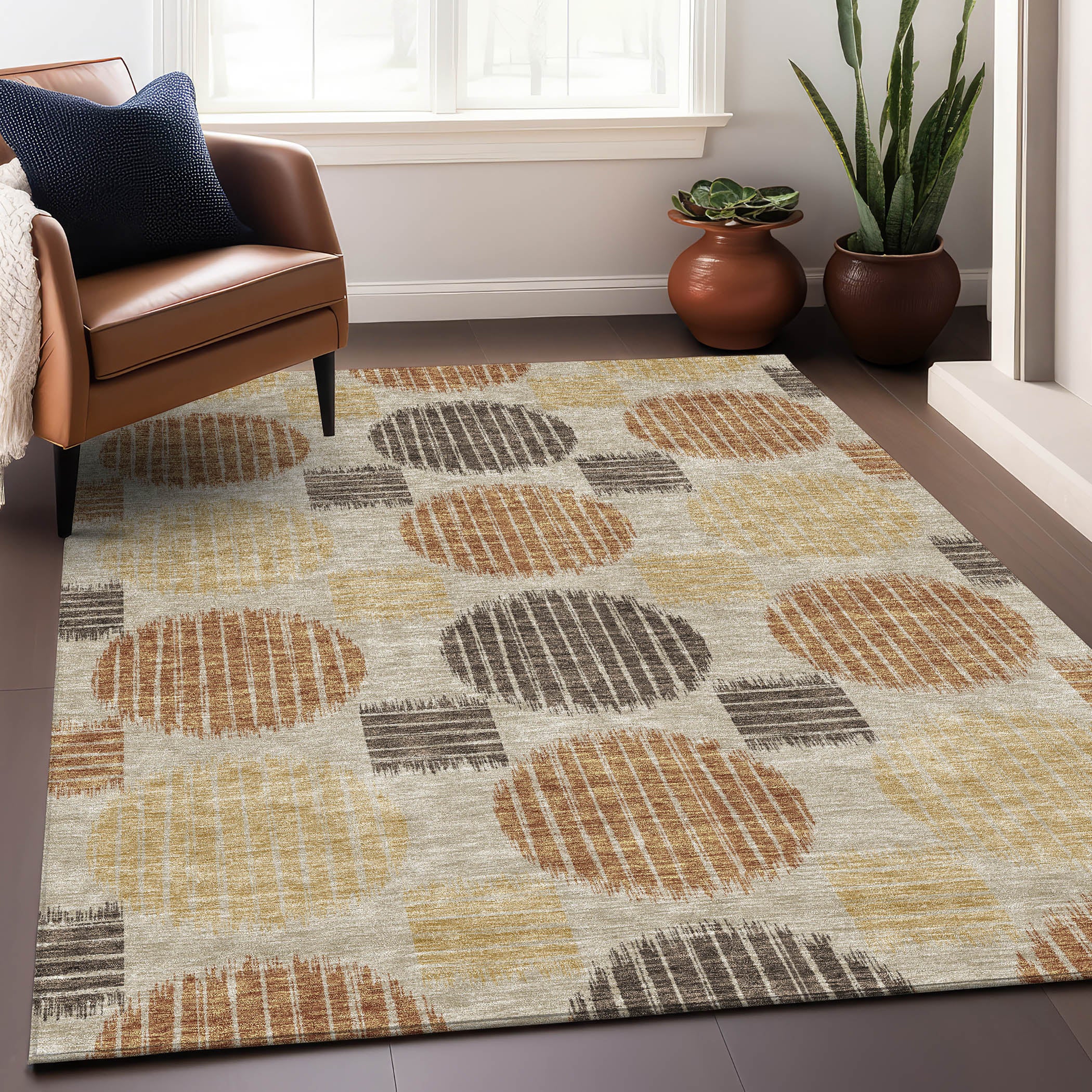Jaipur Machine Washable Transitional Tan Brown Rug 2'6" x 3'10" #shape_Rectangle