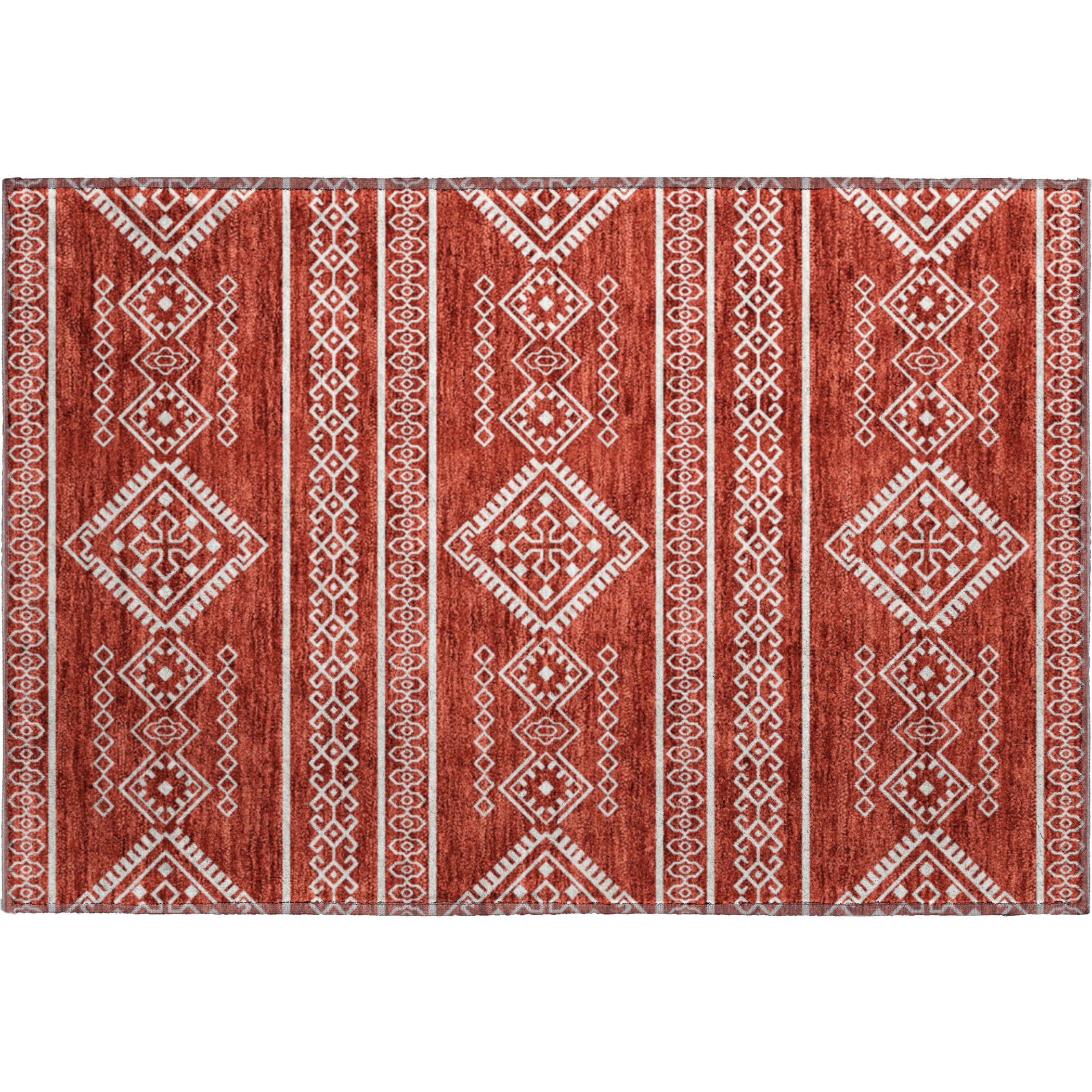 Ghent Machine Washable Transitional Red Rug 1'8" x 2'6" #shape_Rectangle