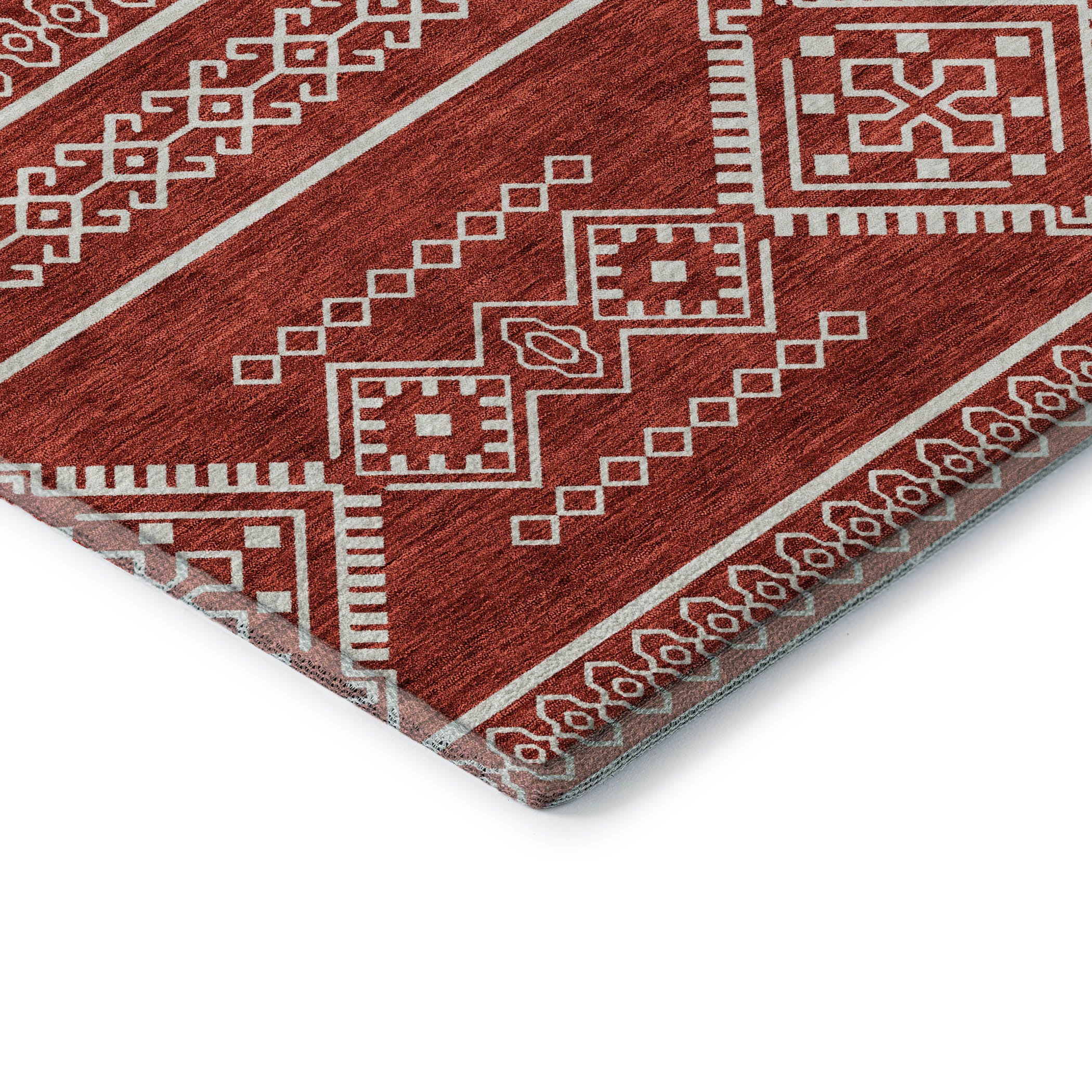 Ghent Machine Washable Transitional Red Rug 1'8" x 2'6" #shape_Rectangle
