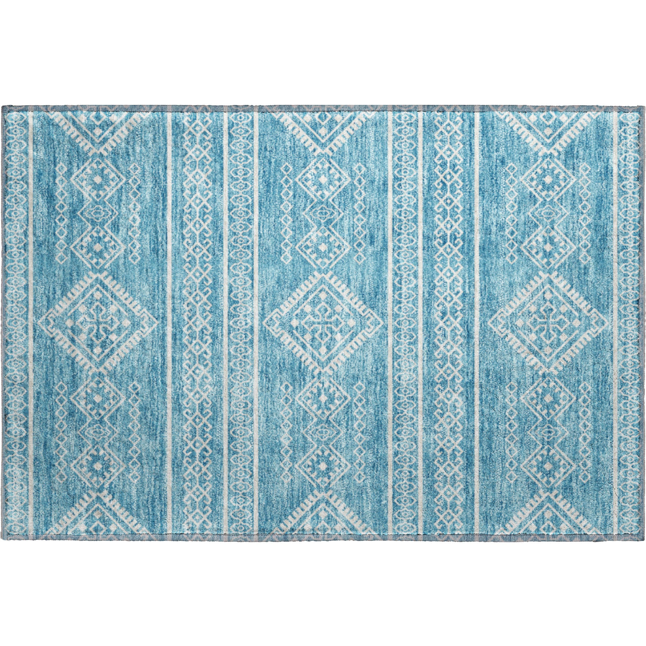 Ghent Machine Washable Transitional Teal Rug 1'8" x 2'6" #shape_Rectangle