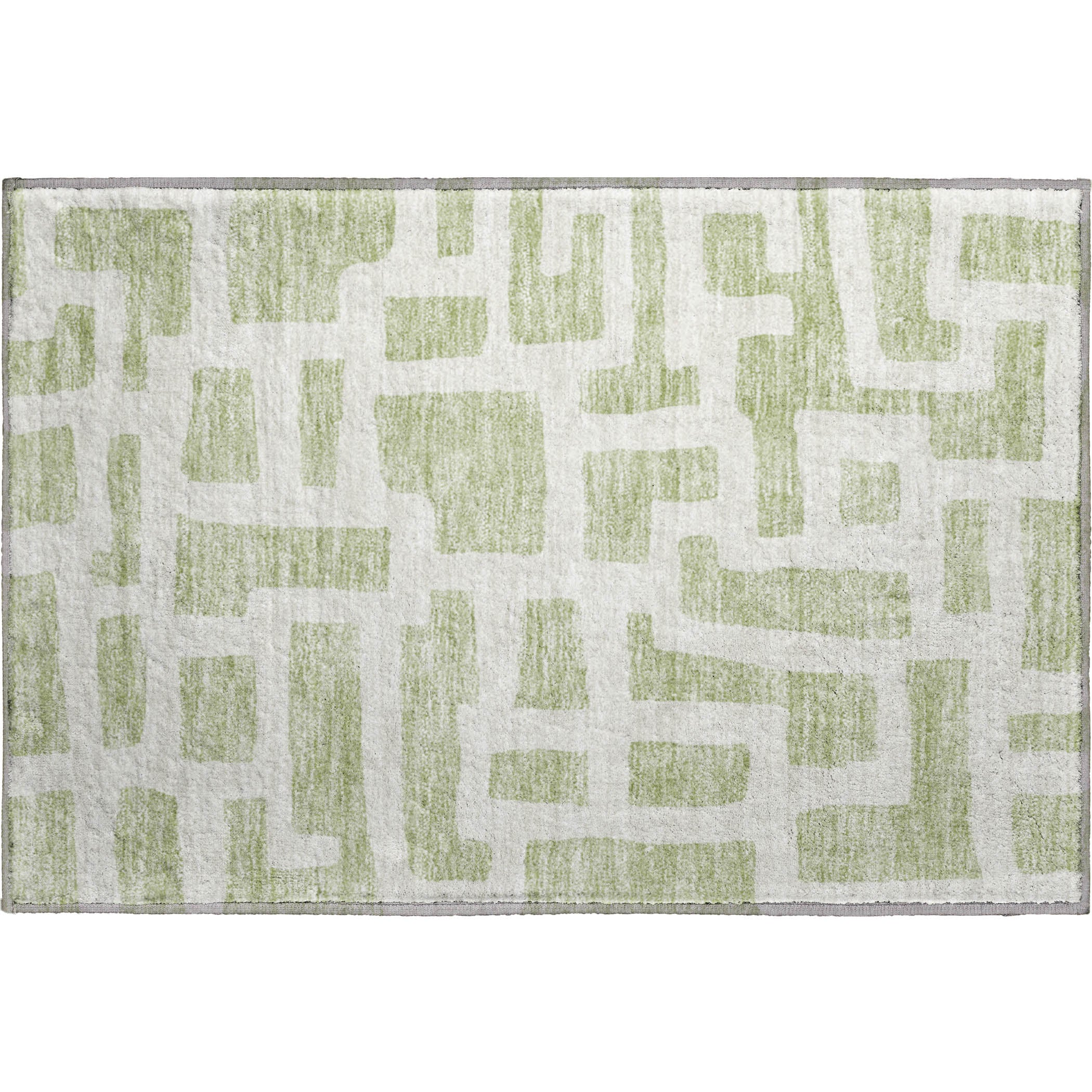Bern Machine Washable Transitional Aloe Green Rug 1'8" x 2'6" #shape_Rectangle