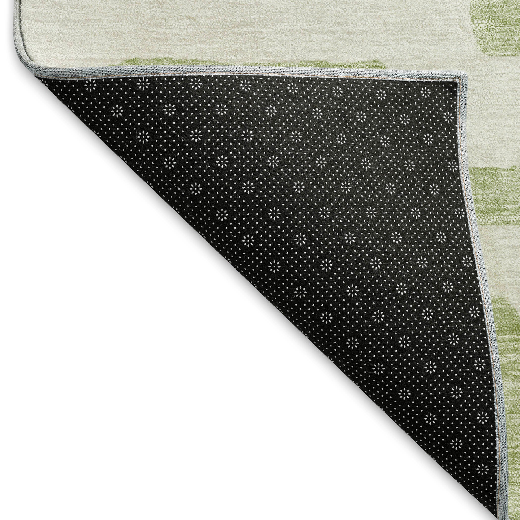 Bern Machine Washable Transitional Aloe Green Rug 1'8" x 2'6" #shape_Rectangle