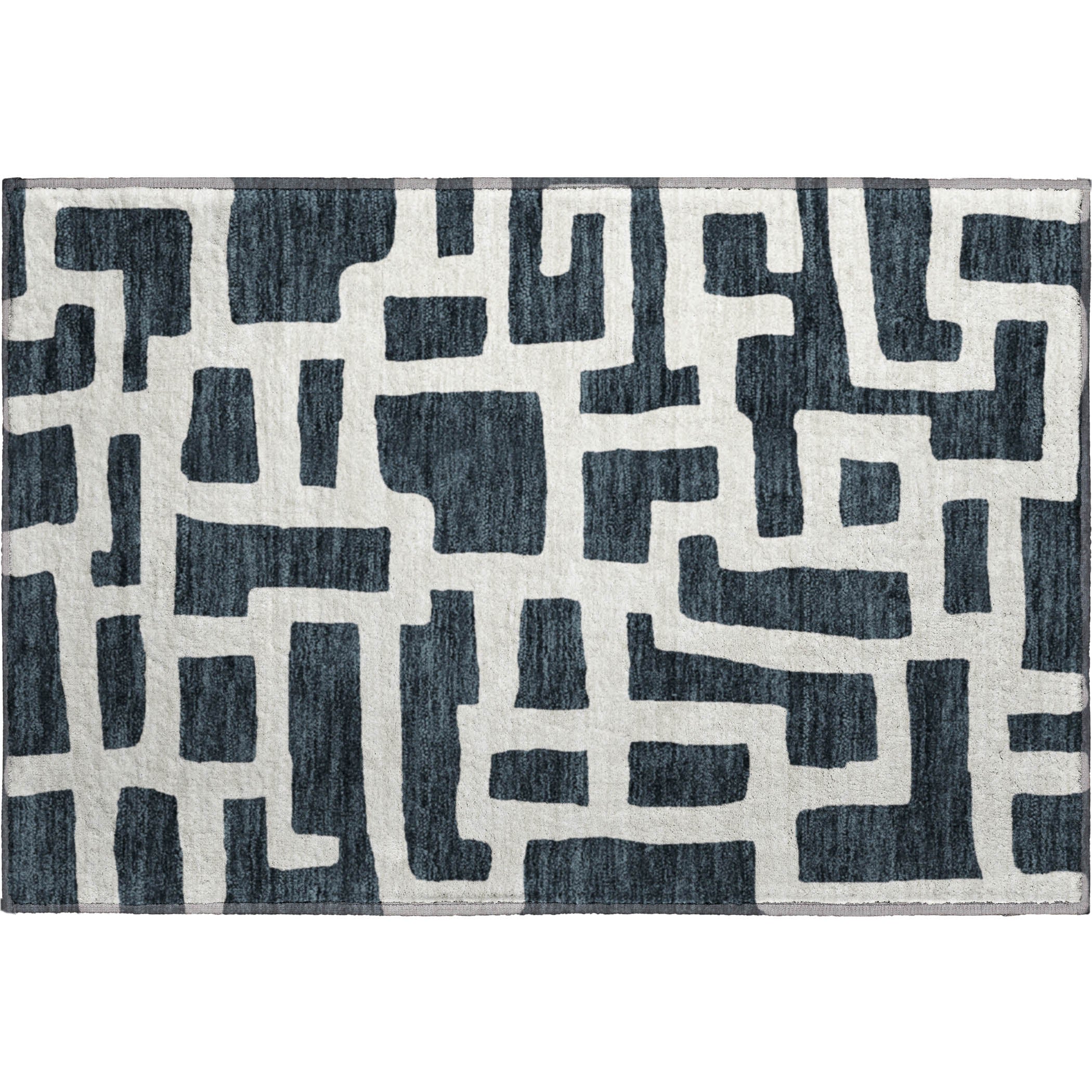 Bern Machine Washable Transitional Black Rug 1'8" x 2'6" #shape_Rectangle