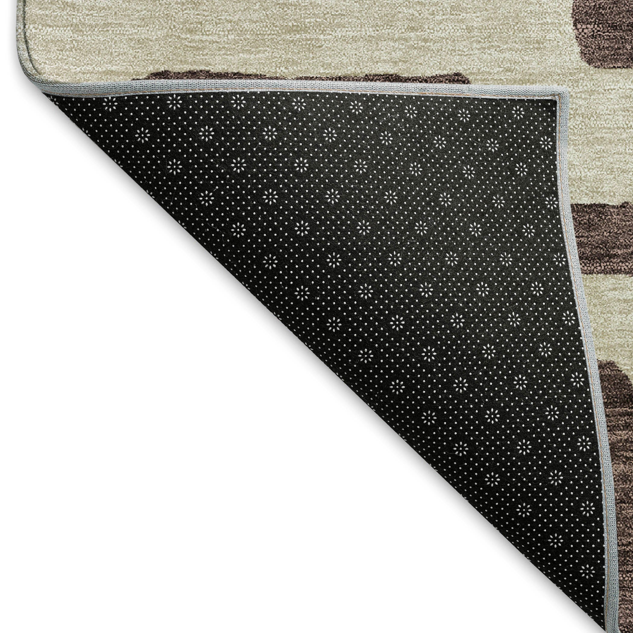 Bern Machine Washable Transitional Fudge Brown Rug 1'8" x 2'6" #shape_Rectangle