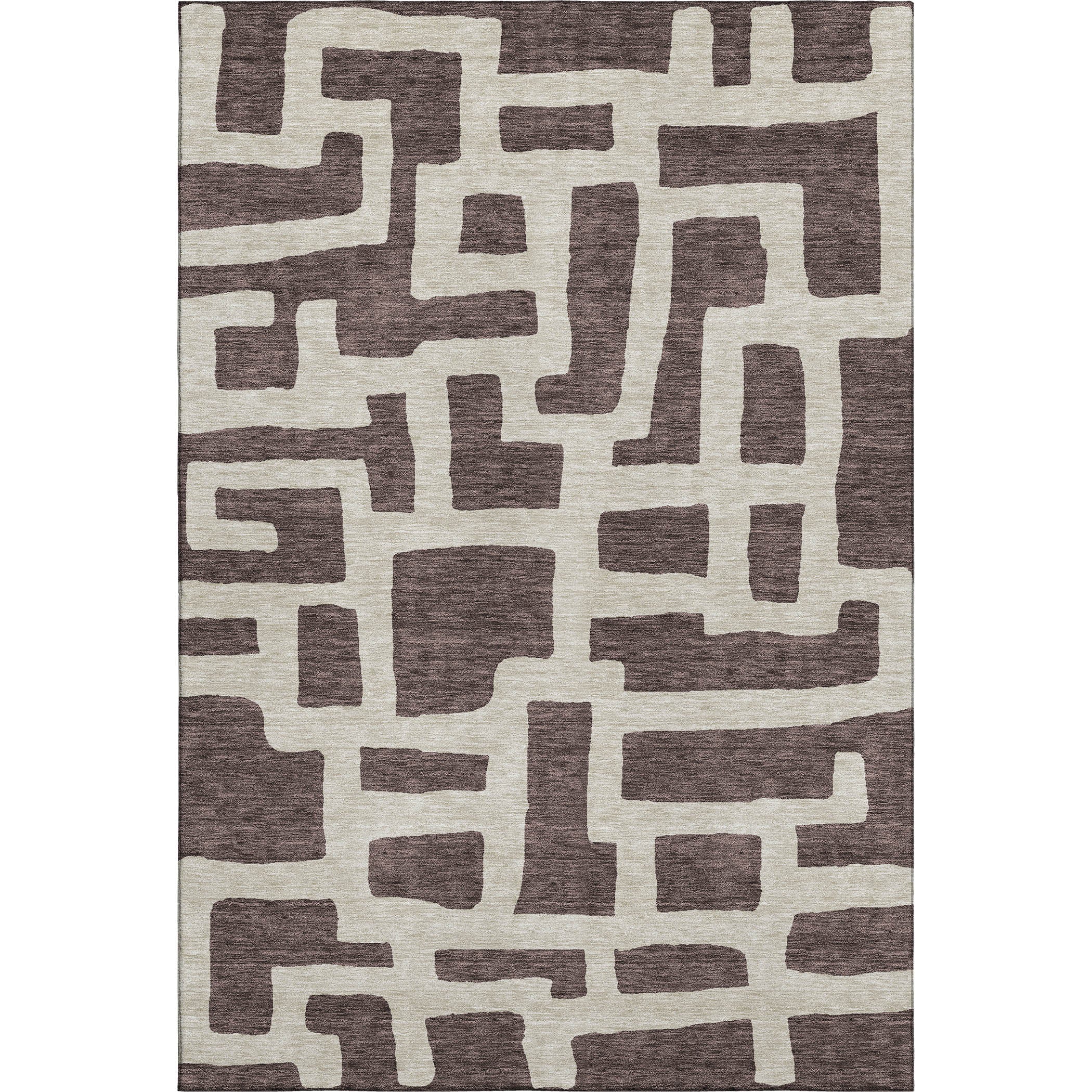 Bern Machine Washable Transitional Fudge Brown Rug 2'6" x 3'10" #shape_Rectangle