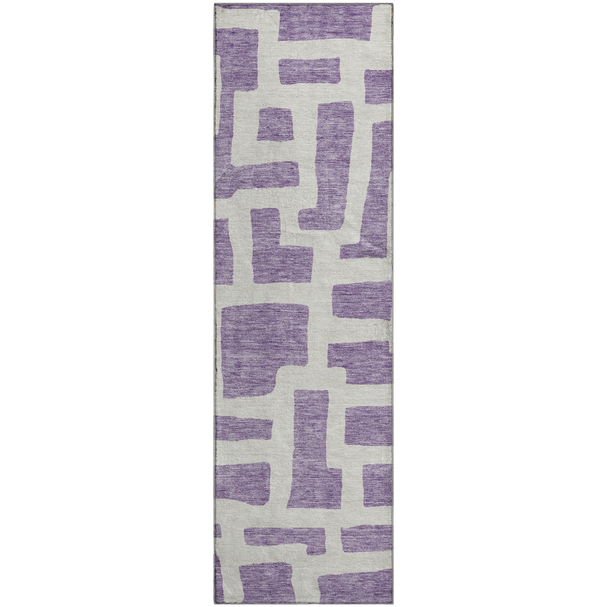 Bern Machine Washable Transitional Purple Rug 2'3" x 7'6" #shape_Runner