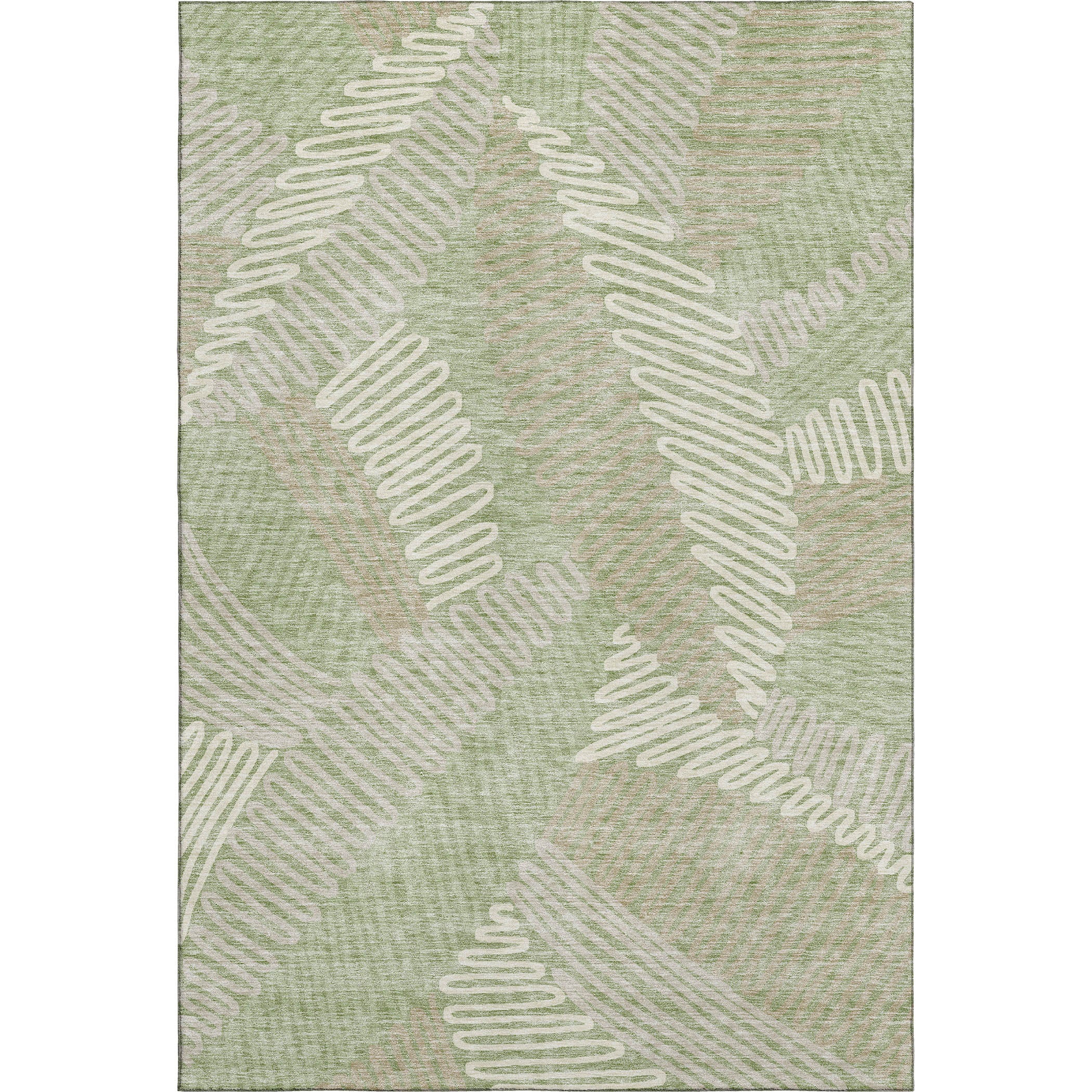 Istanbul Machine Washable Transitional Aloe Green Rug 2'6" x 3'10" #shape_Rectangle