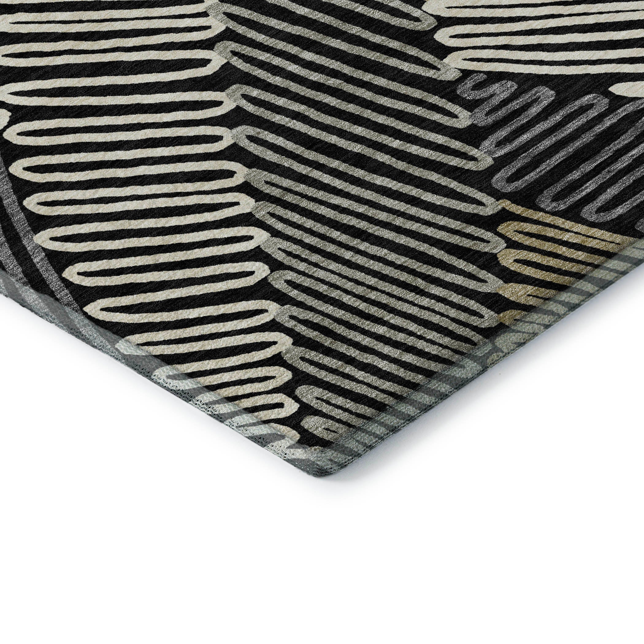 Istanbul Machine Washable Transitional Black Rug 1'8" x 2'6" #shape_Rectangle