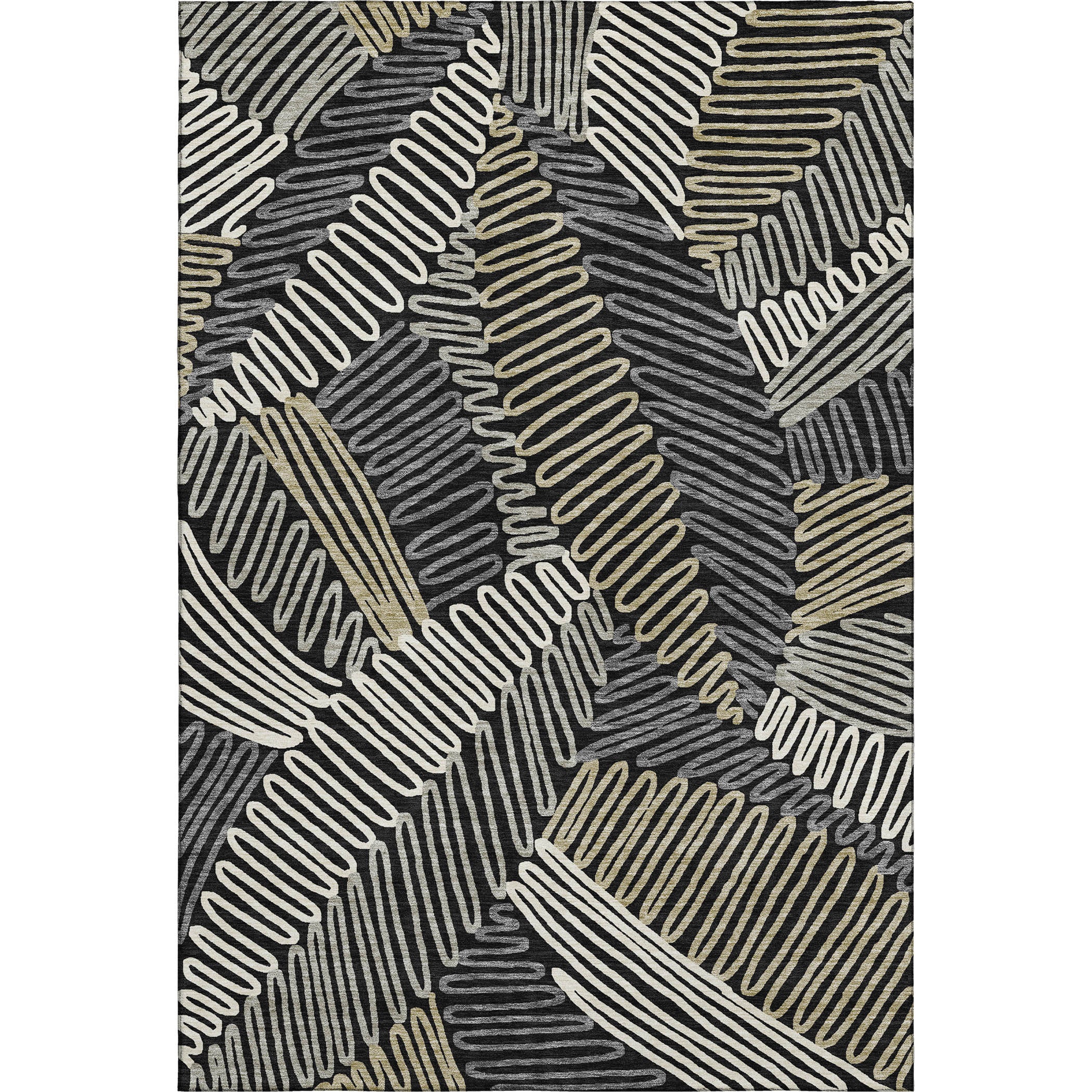 Istanbul Machine Washable Transitional Black Rug 2'6" x 3'10" #shape_Rectangle