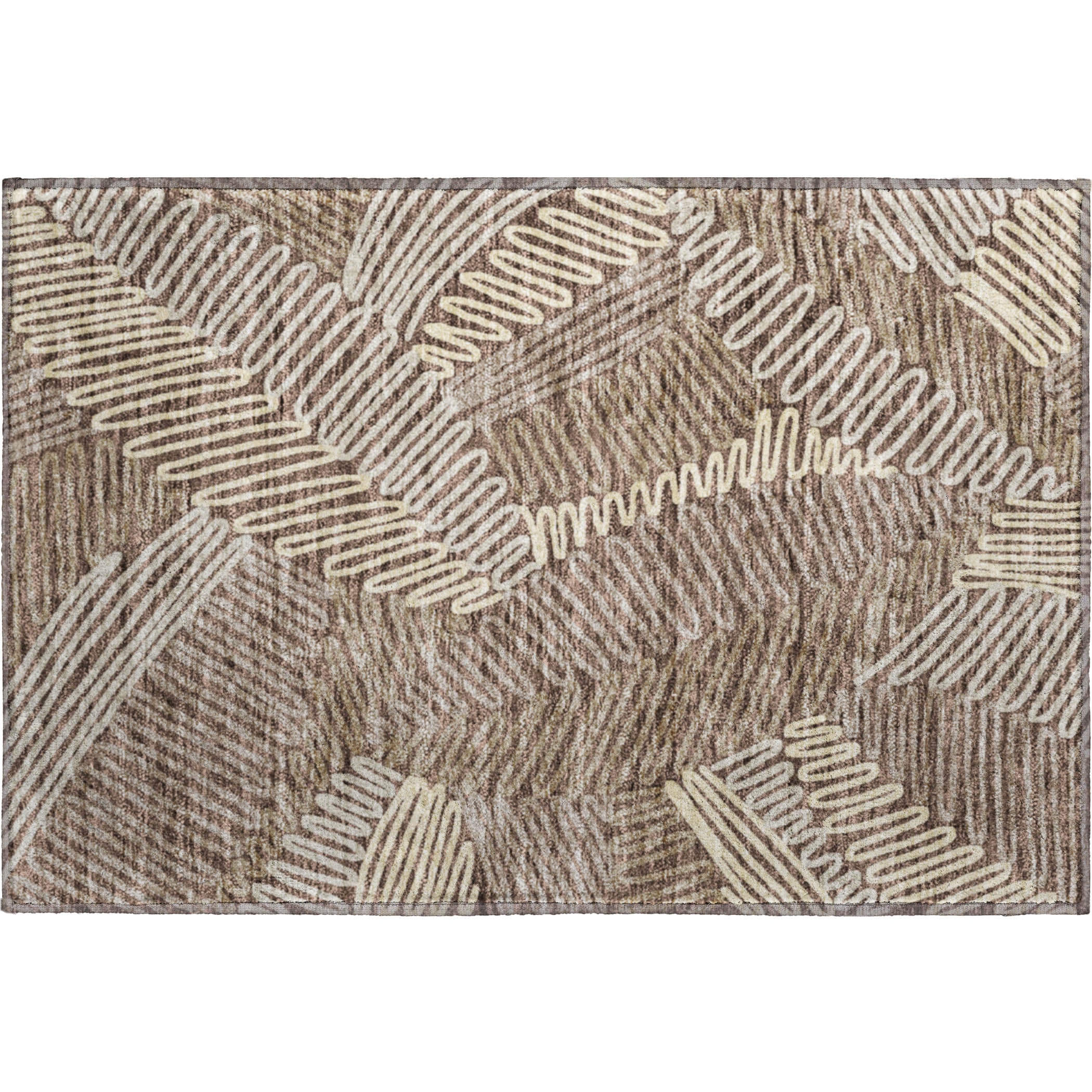 Istanbul Machine Washable Transitional Chocolate Brown Rug 1'8" x 2'6" #shape_Rectangle