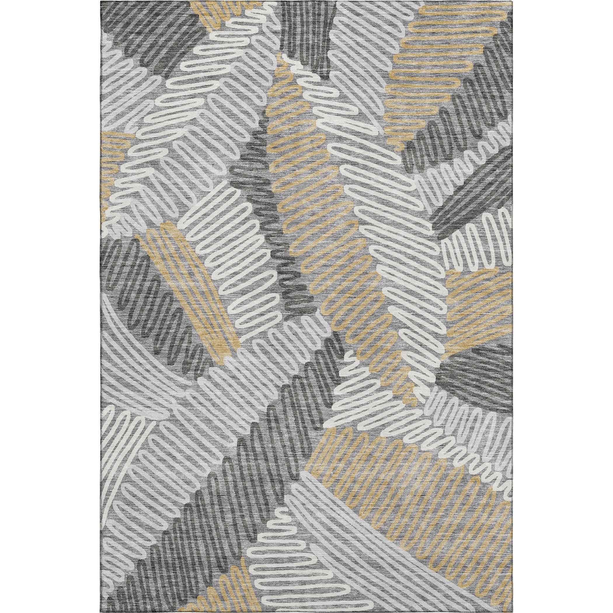 Istanbul Machine Washable Transitional Gray Rug 2'6" x 3'10" #shape_Rectangle
