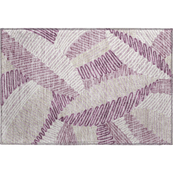 Istanbul Machine Washable Transitional Lavender Purple Rug 1'8" x 2'6"