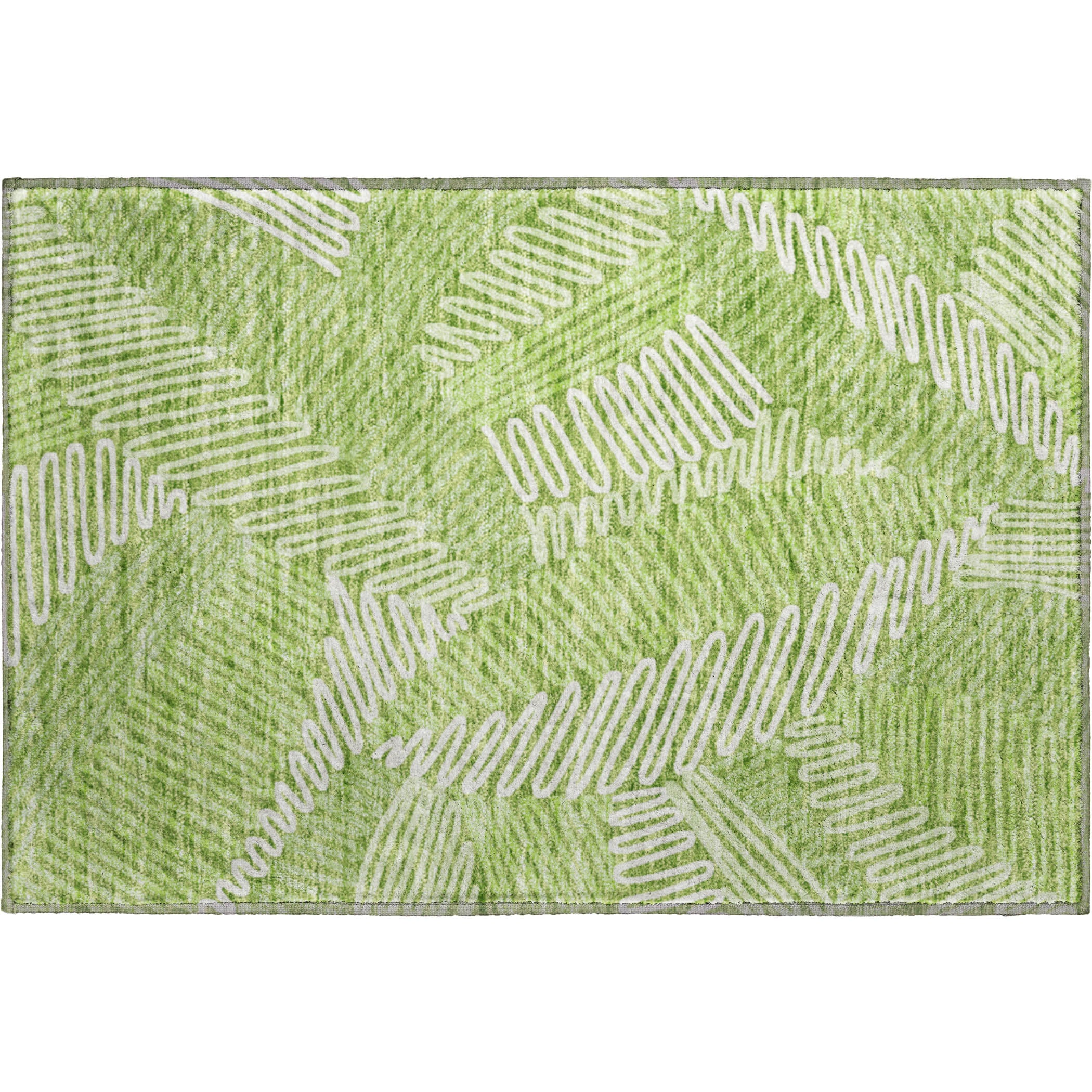 Istanbul Machine Washable Transitional Lime Green Rug 1'8" x 2'6" #shape_Rectangle