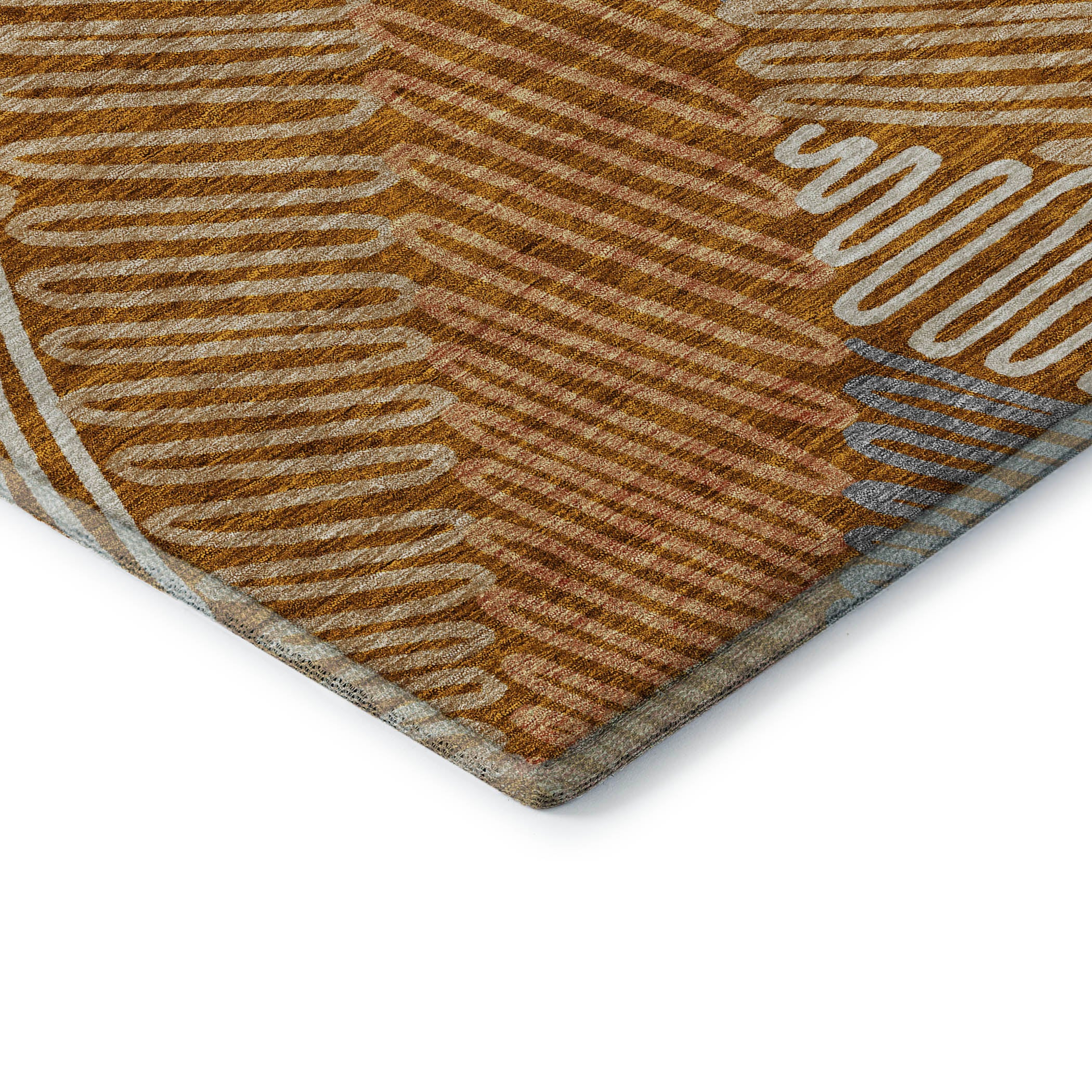 Istanbul Machine Washable Transitional Paprika Orange Rug 1'8" x 2'6" #shape_Rectangle