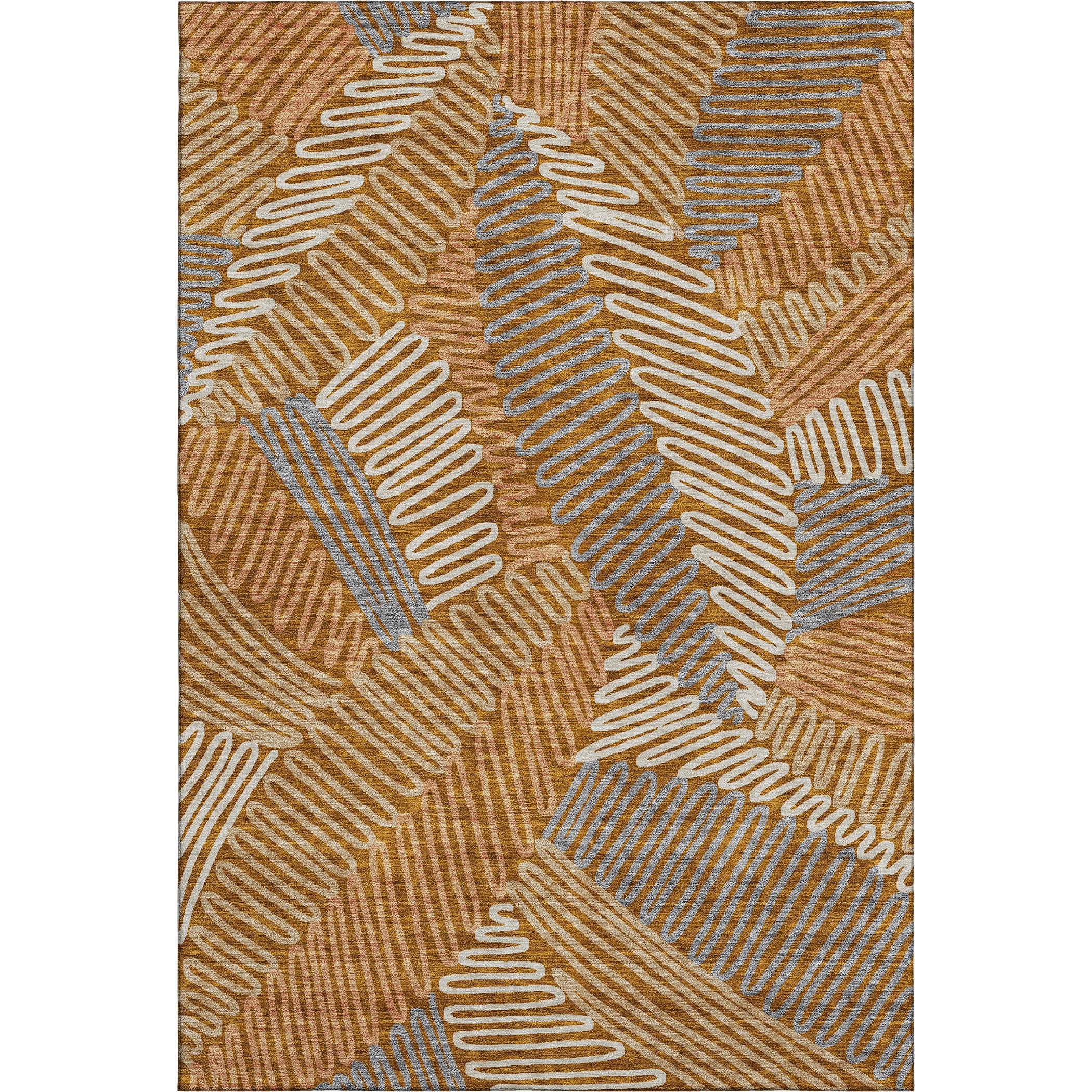 Istanbul Machine Washable Transitional Paprika Orange Rug 2'6" x 3'10" #shape_Rectangle