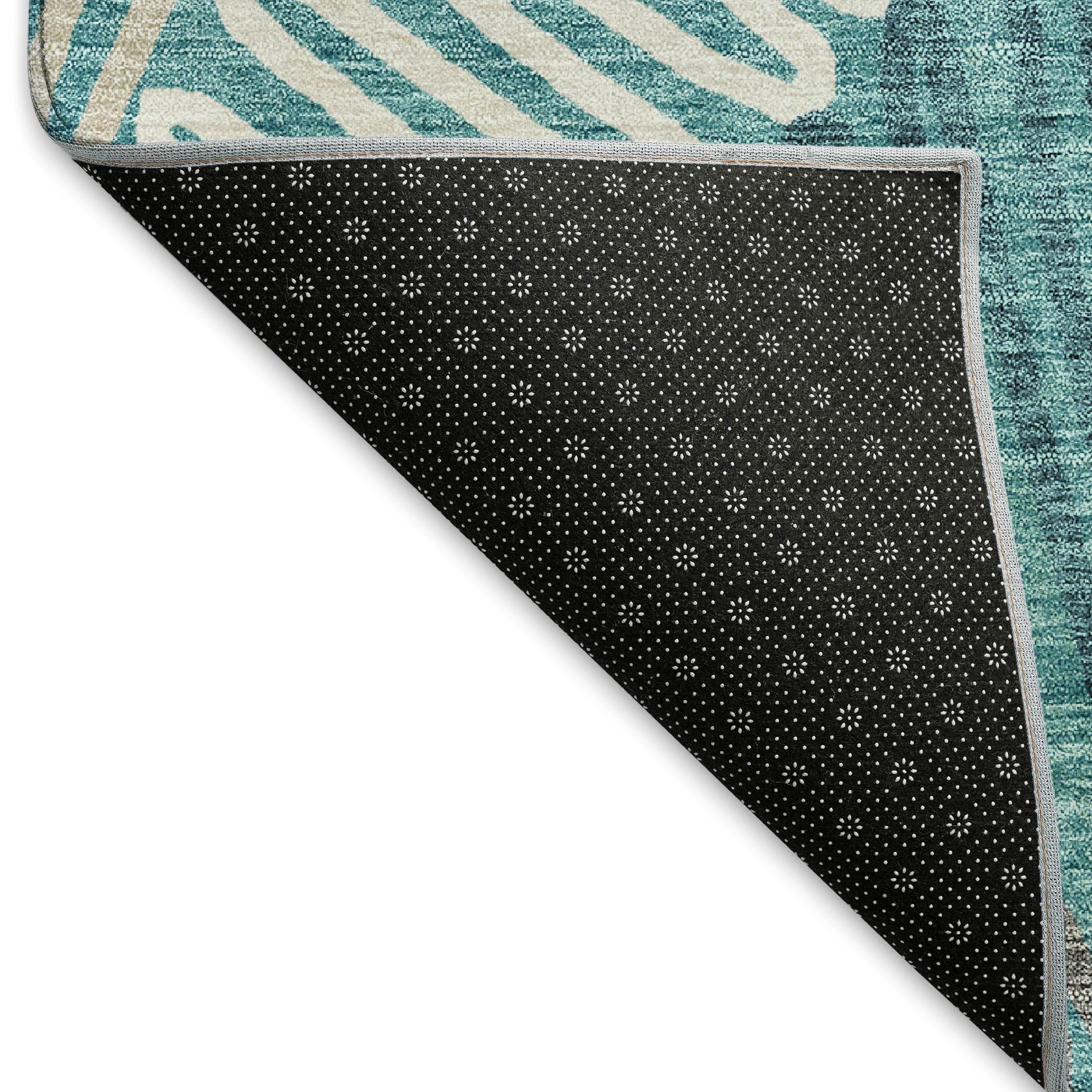 Istanbul Machine Washable Transitional Teal Rug 1'8" x 2'6" #shape_Rectangle