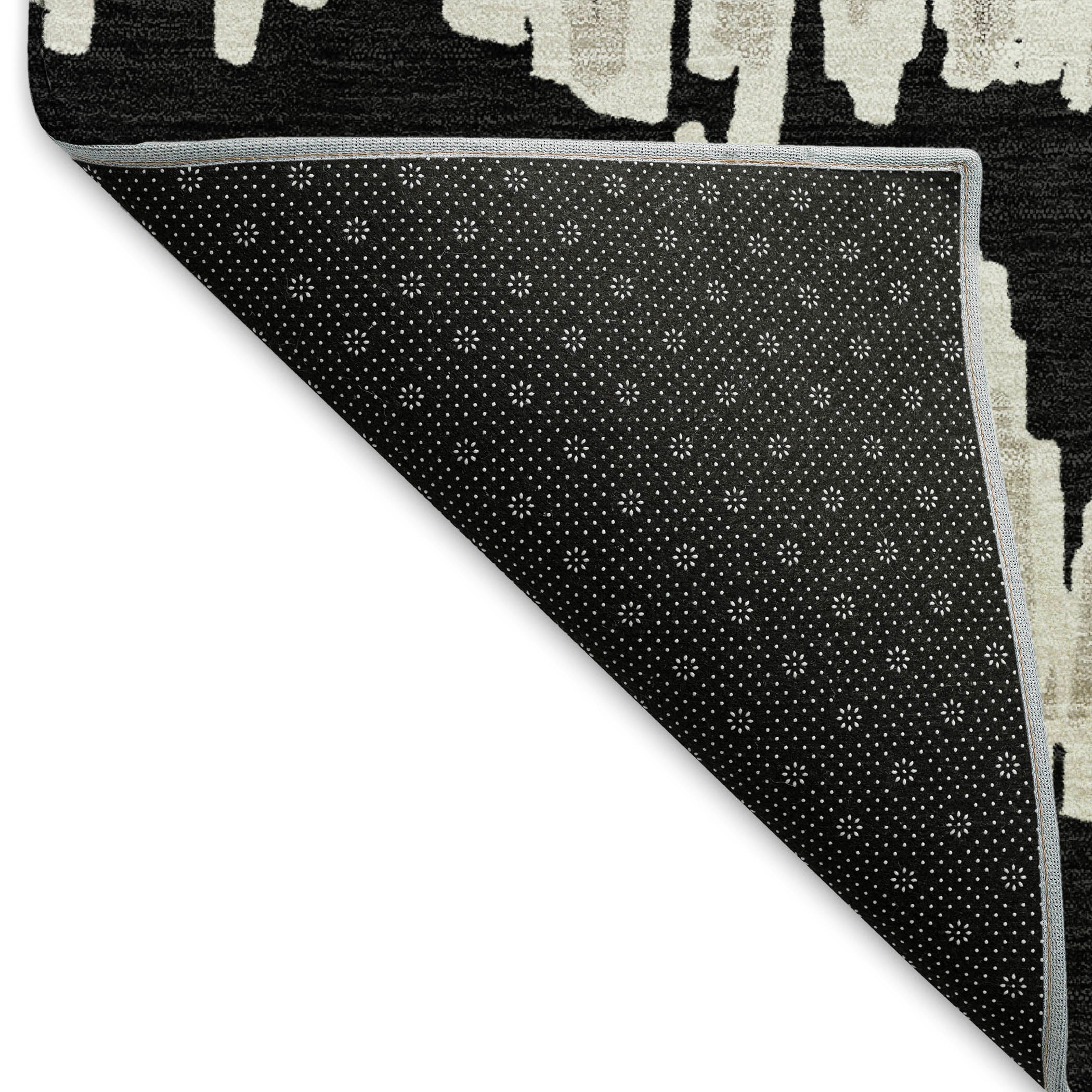 Dubrovnik Machine Washable Transitional Black Rug 1'8" x 2'6" #shape_Rectangle