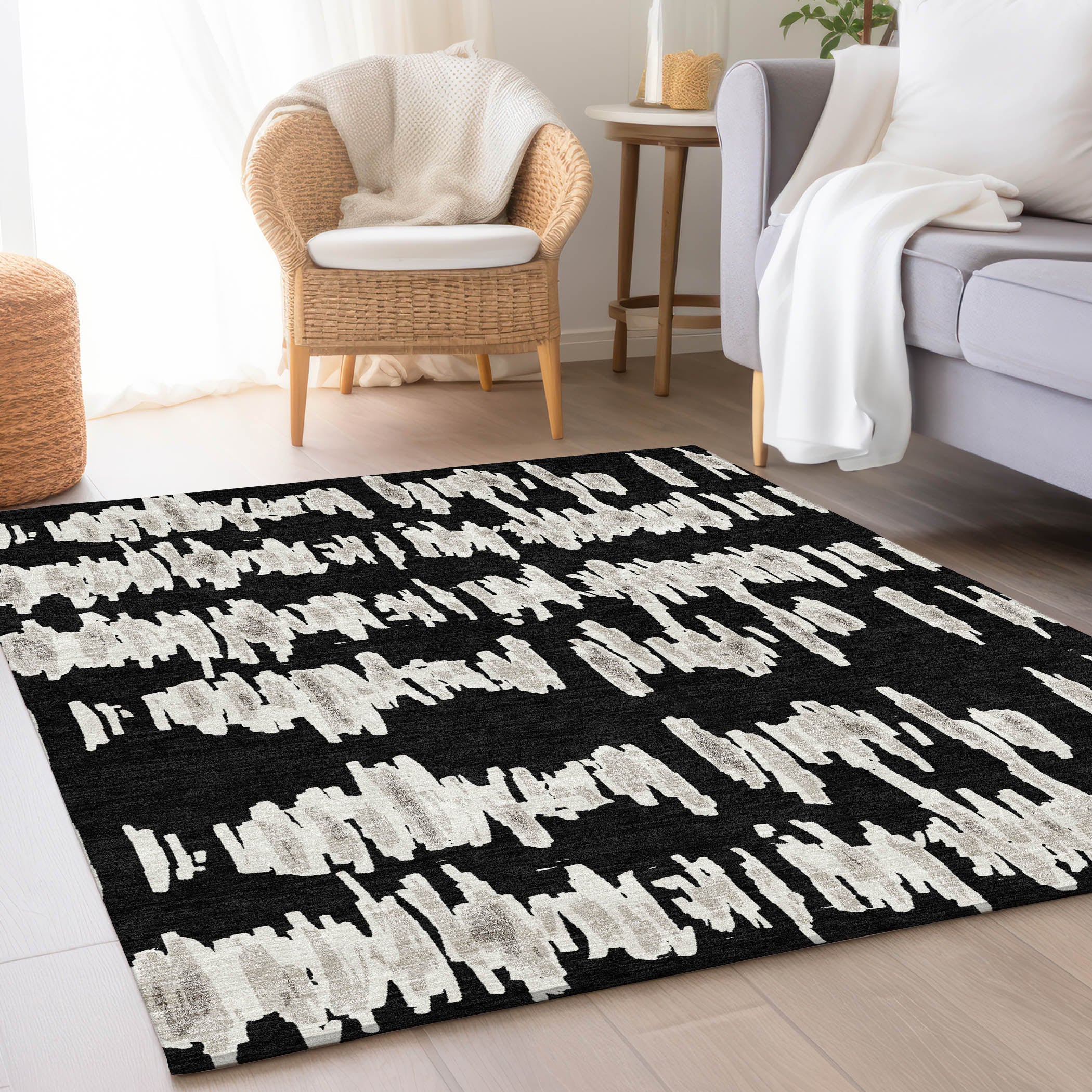 Dubrovnik Machine Washable Transitional Black Rug 2'6" x 3'10" #shape_Rectangle