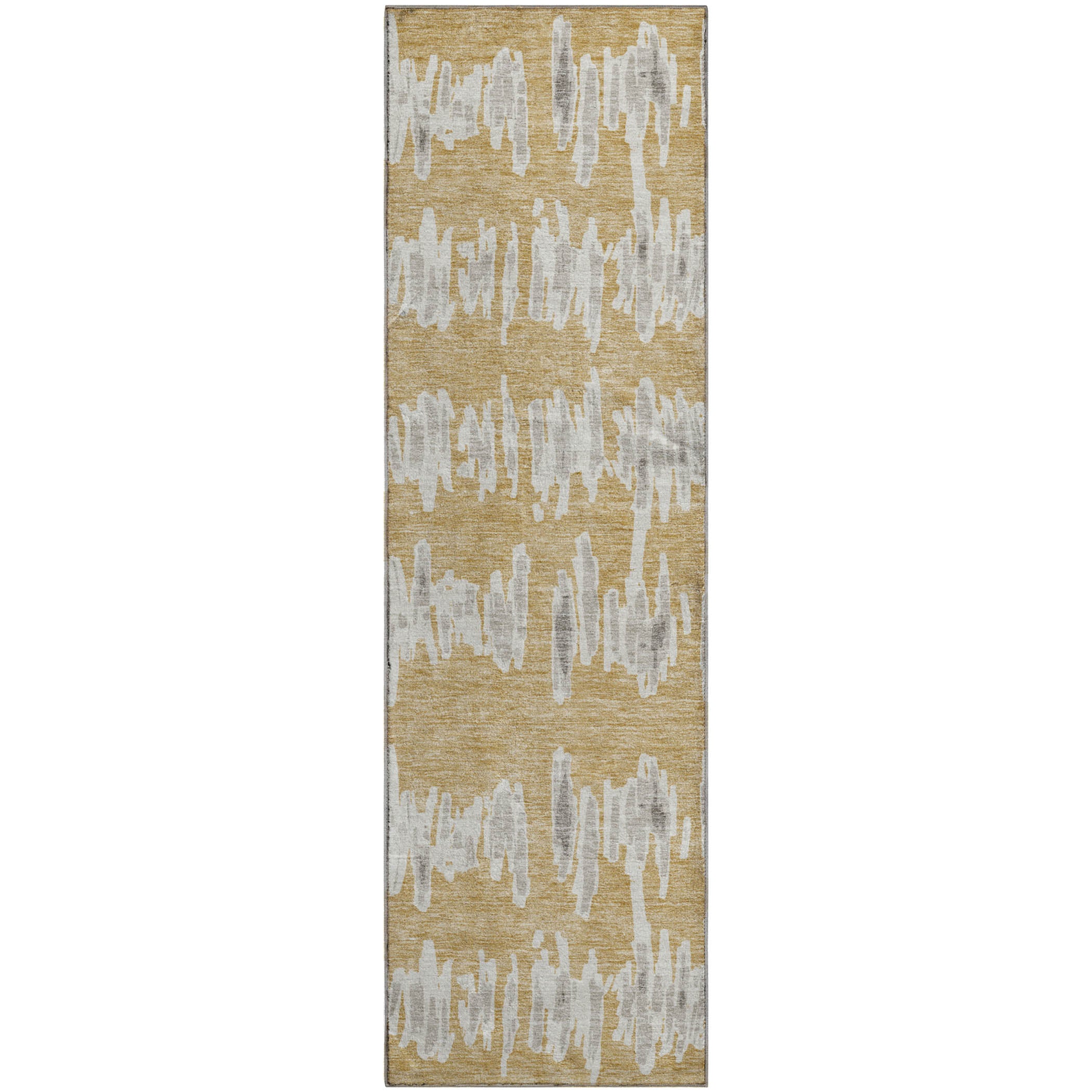 Dubrovnik Machine Washable Transitional Gold Rug 2'3" x 7'6" #shape_Runner