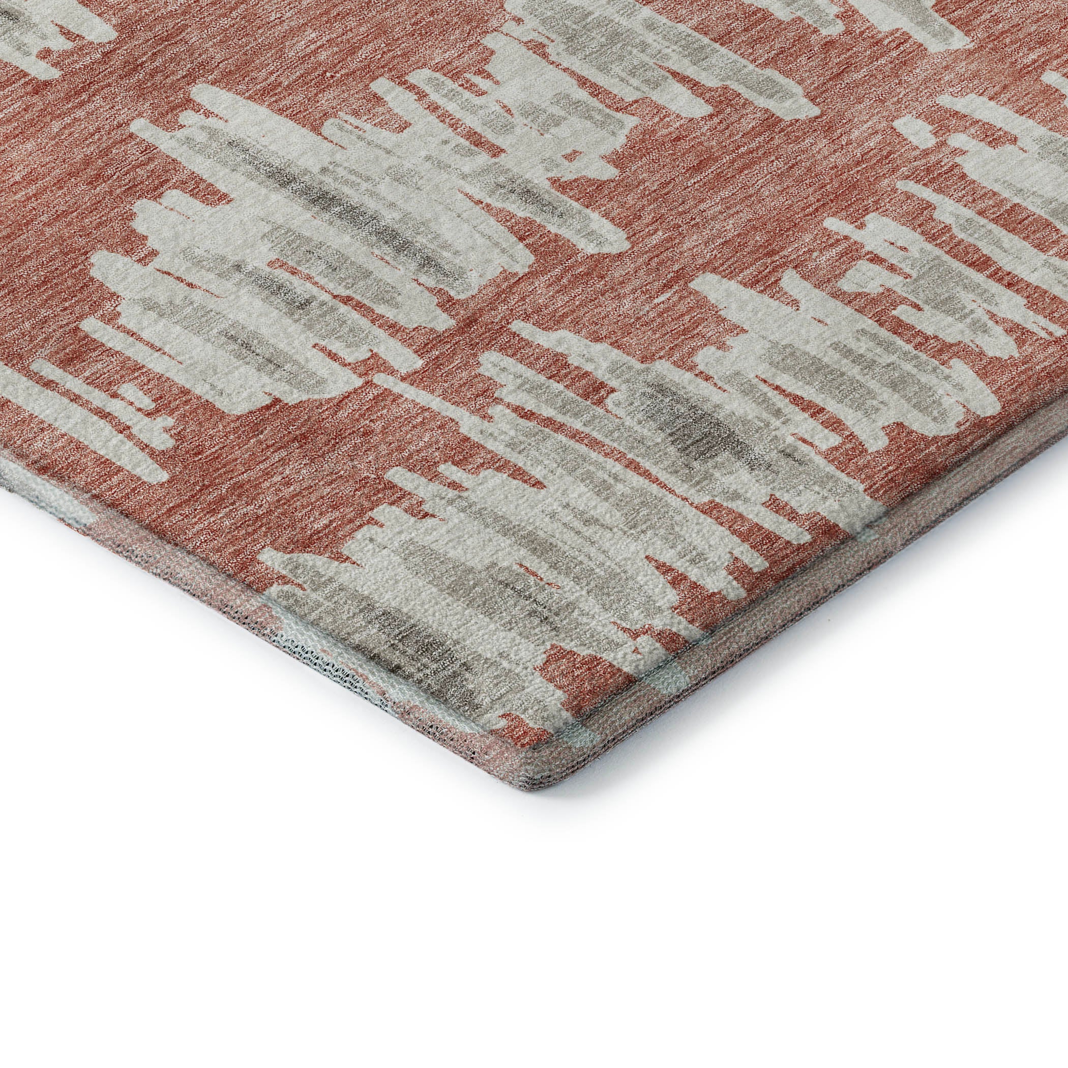 Dubrovnik Machine Washable Transitional Salmon Orange Rug 1'8" x 2'6" #shape_Rectangle