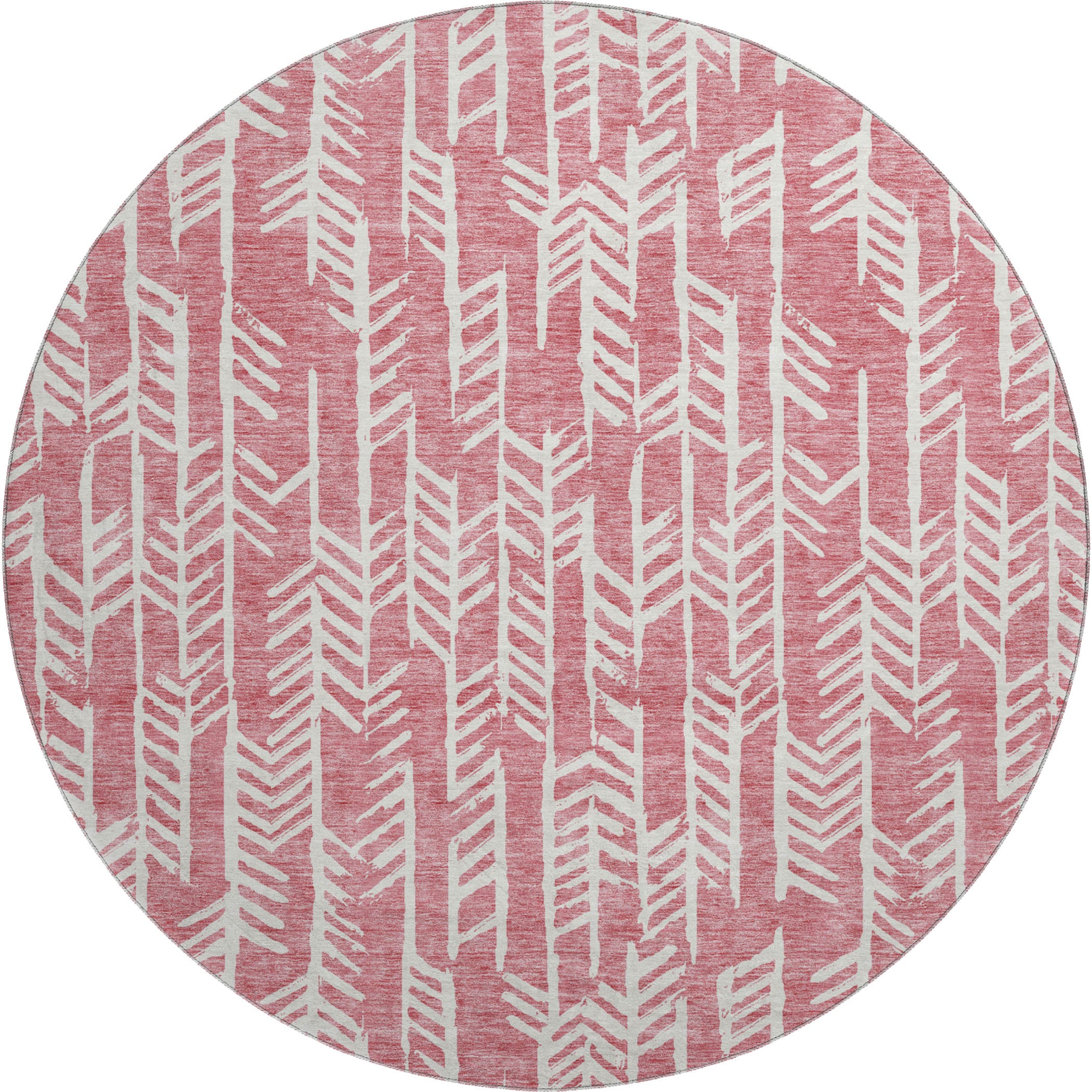 Reykjavik Machine Washable Transitional Blush Pink Rug 8' x 8' #shape_Round