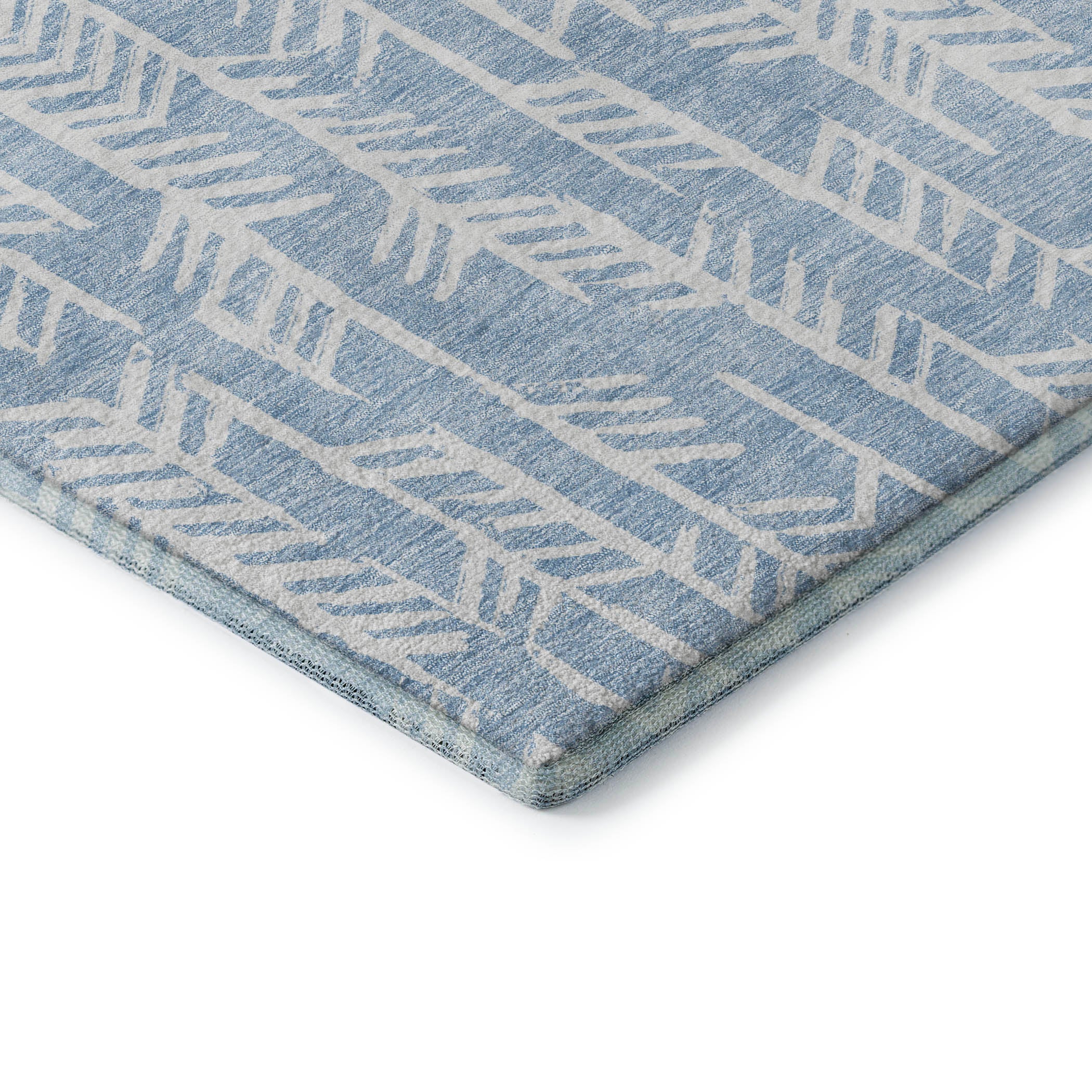 Reykjavik Machine Washable Transitional Sky Blue Rug 1'8" x 2'6" #shape_Rectangle