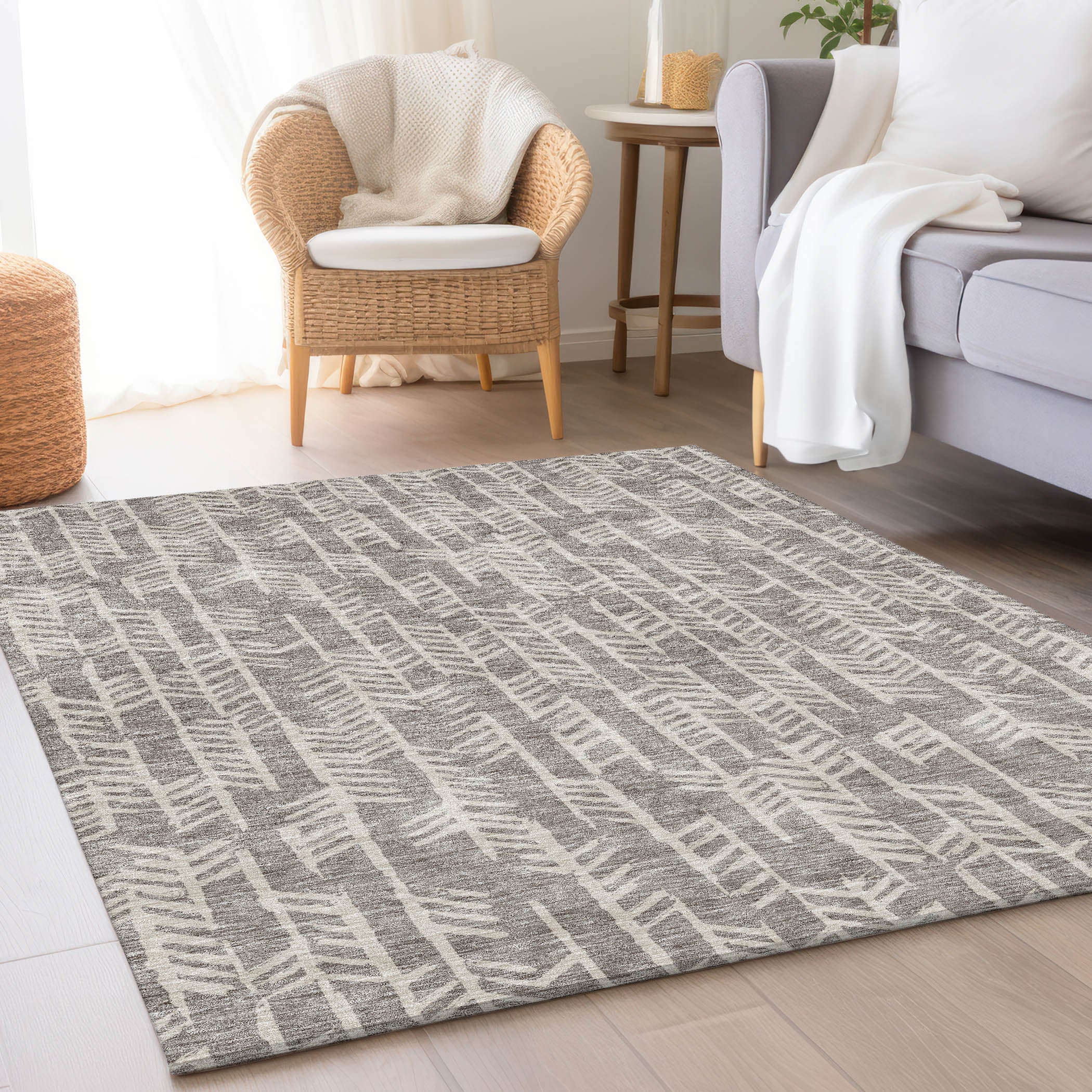 Reykjavik Machine Washable Transitional Taupe Brown Rug 2'6" x 3'10" #shape_Rectangle