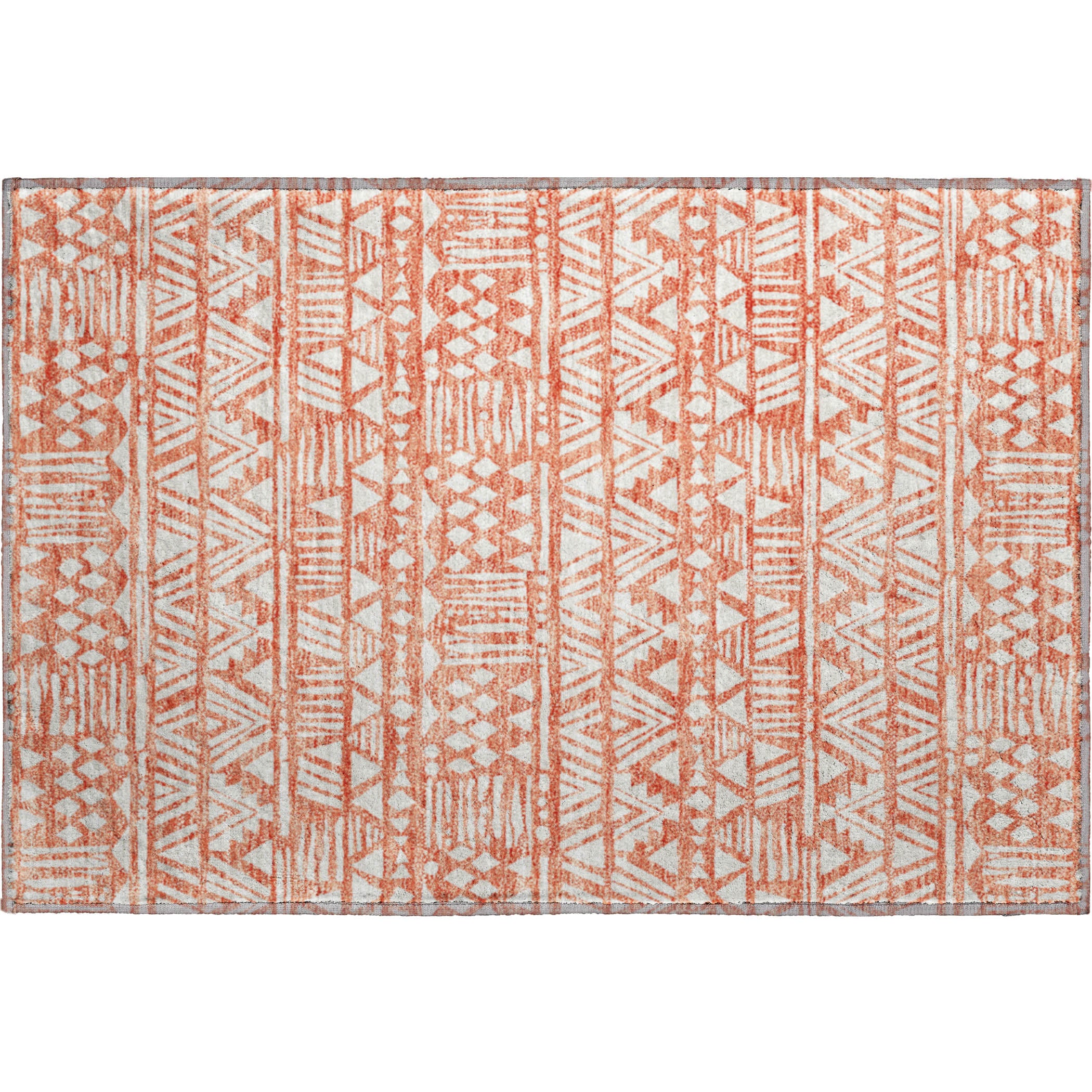 Nairobi Machine Washable Transitional Coral Orange Rug 1'8" x 2'6" #shape_Rectangle