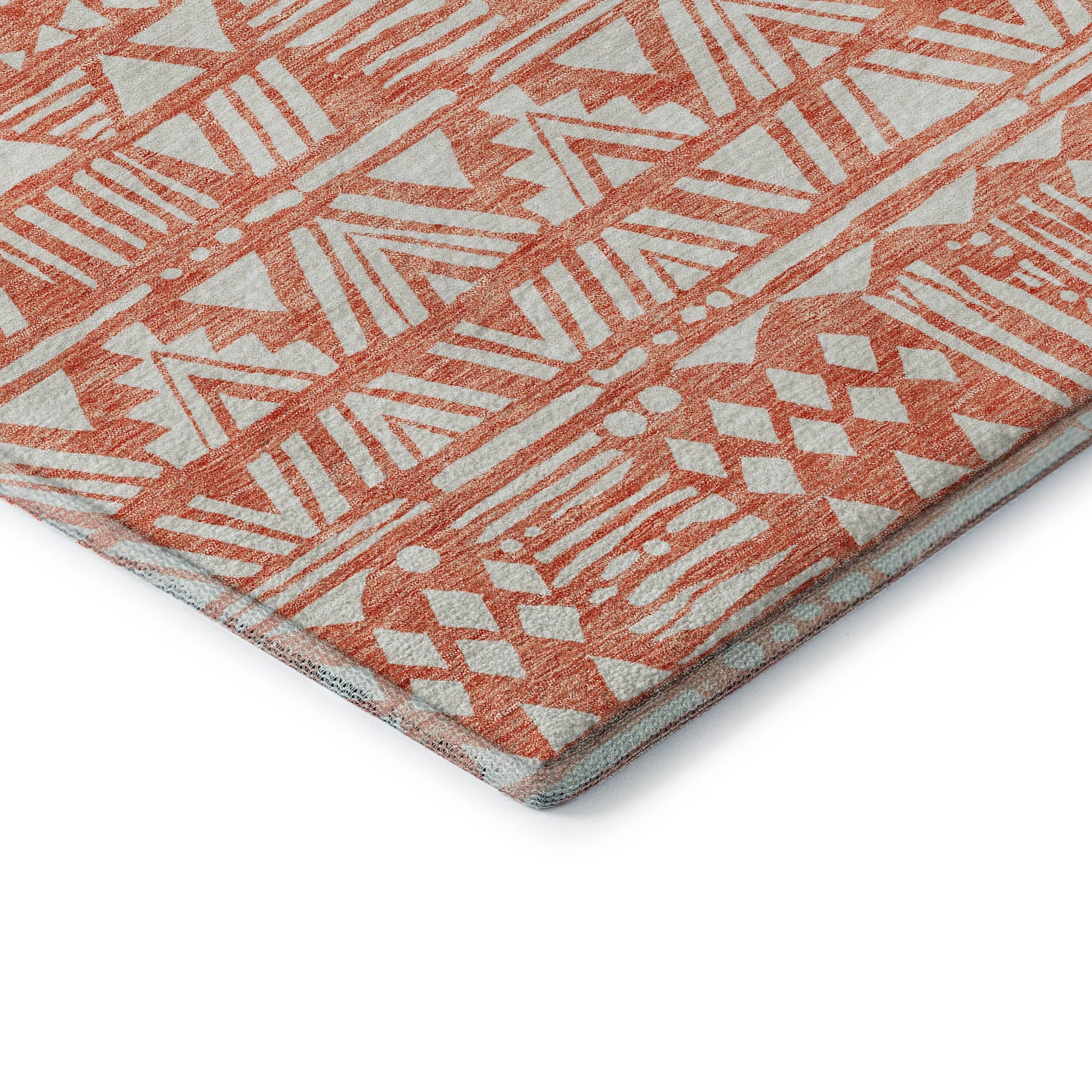Nairobi Machine Washable Transitional Coral Orange Rug 1'8" x 2'6" #shape_Rectangle