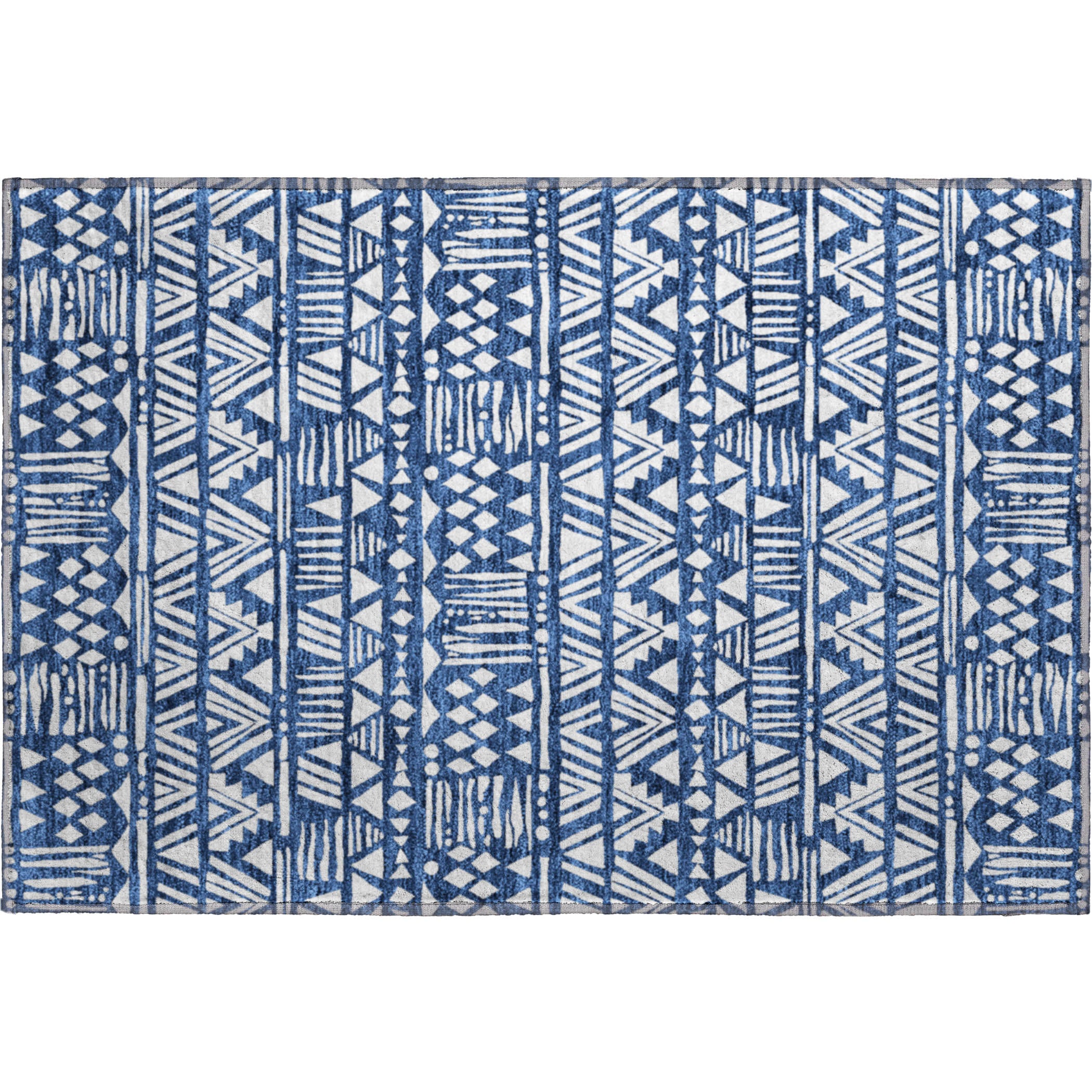 Nairobi Machine Washable Transitional Navy Blue Rug 1'8" x 2'6" #shape_Rectangle