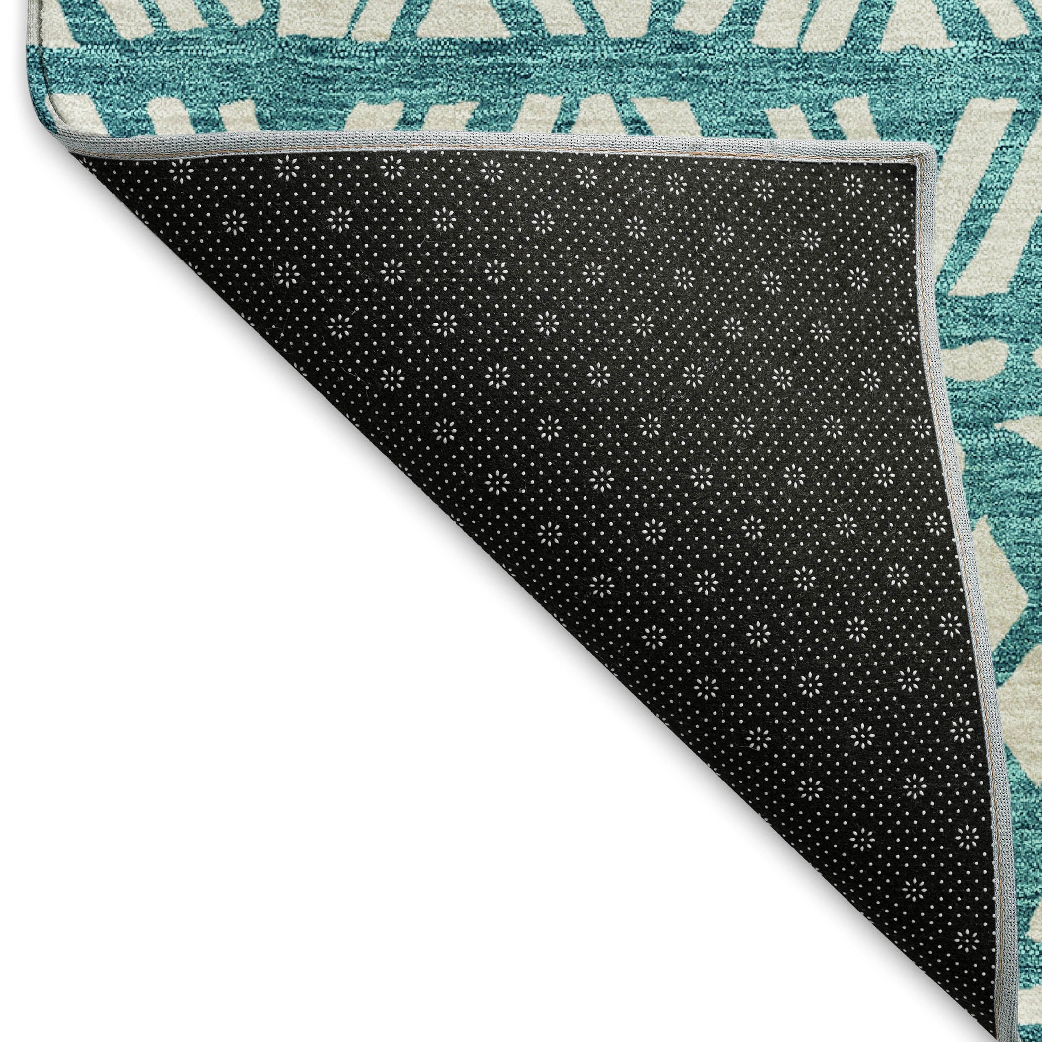 Nairobi Machine Washable Transitional Teal Rug 1'8" x 2'6" #shape_Rectangle