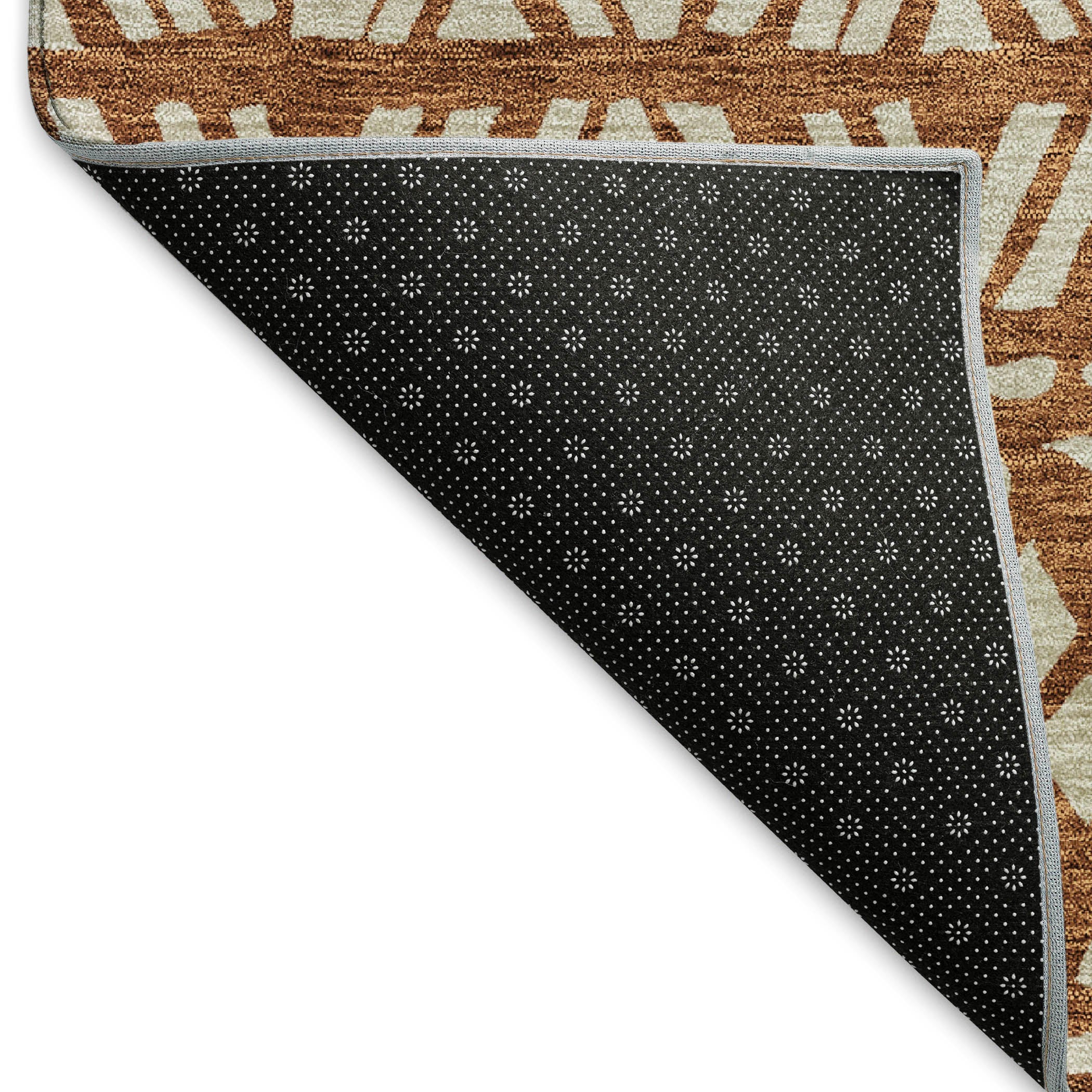 Nairobi Machine Washable Transitional Terracotta Orange Rug 1'8" x 2'6" #shape_Rectangle