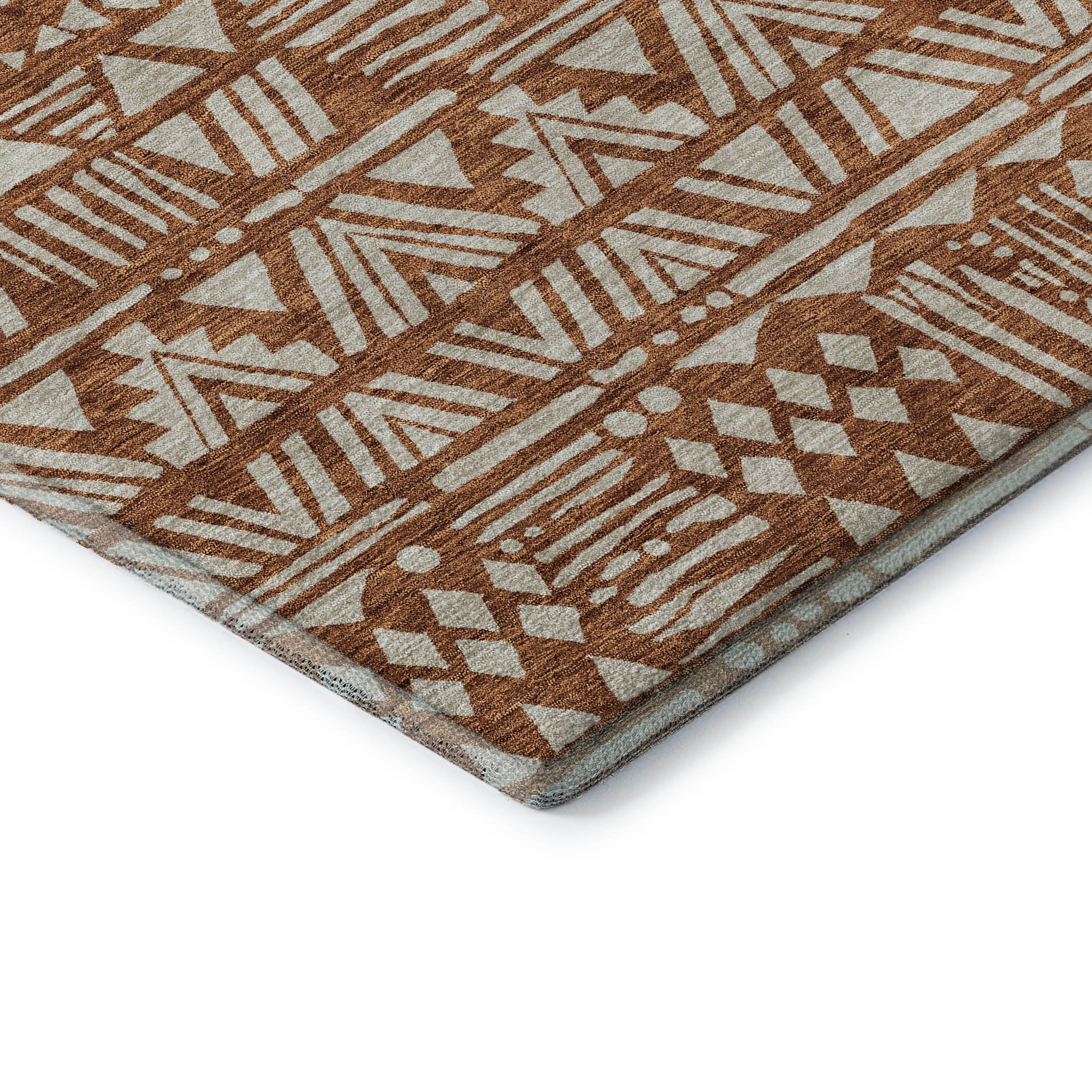 Nairobi Machine Washable Transitional Terracotta Orange Rug 1'8" x 2'6" #shape_Rectangle