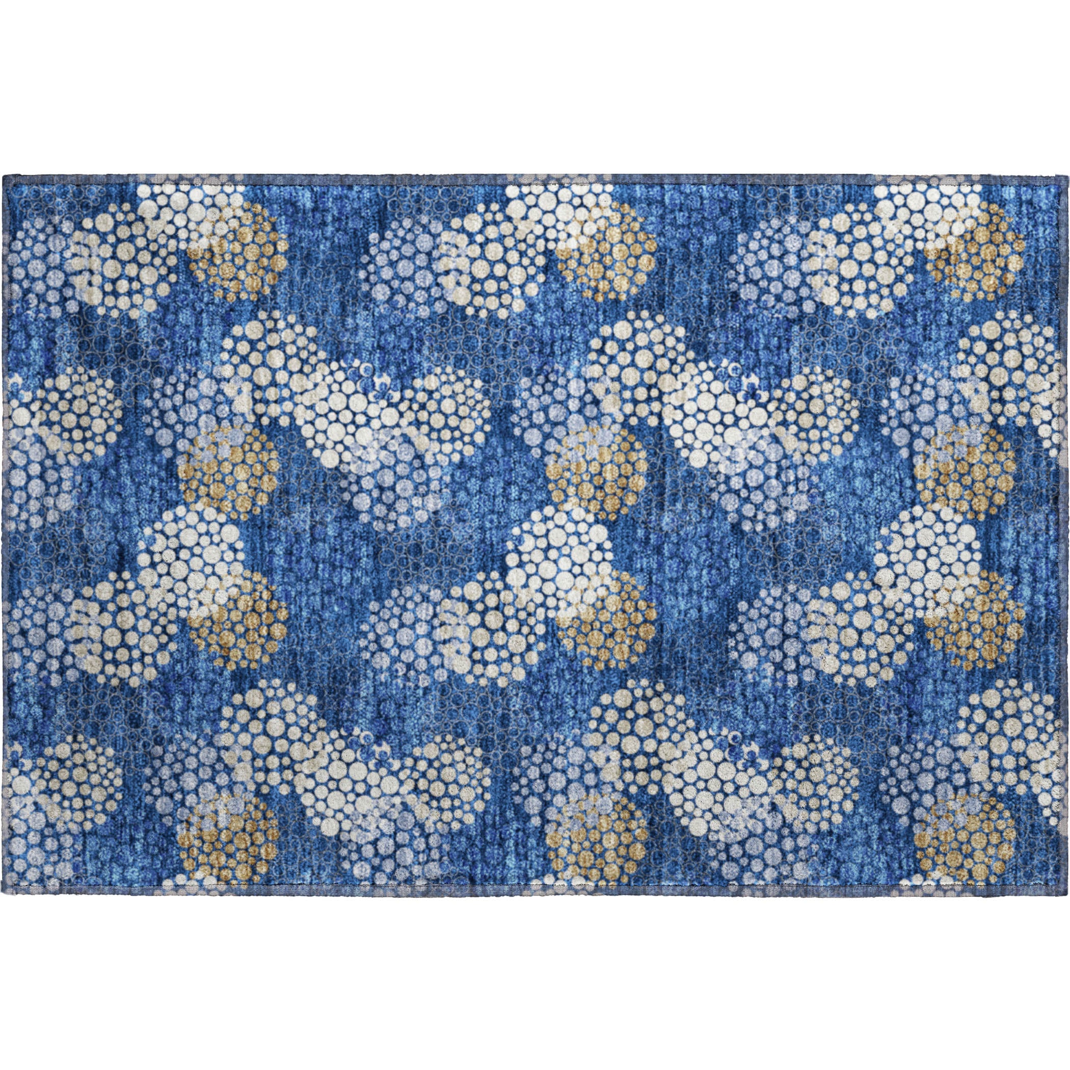 Havana Machine Washable Transitional Navy Blue Rug 1'8" x 2'6" #shape_Rectangle