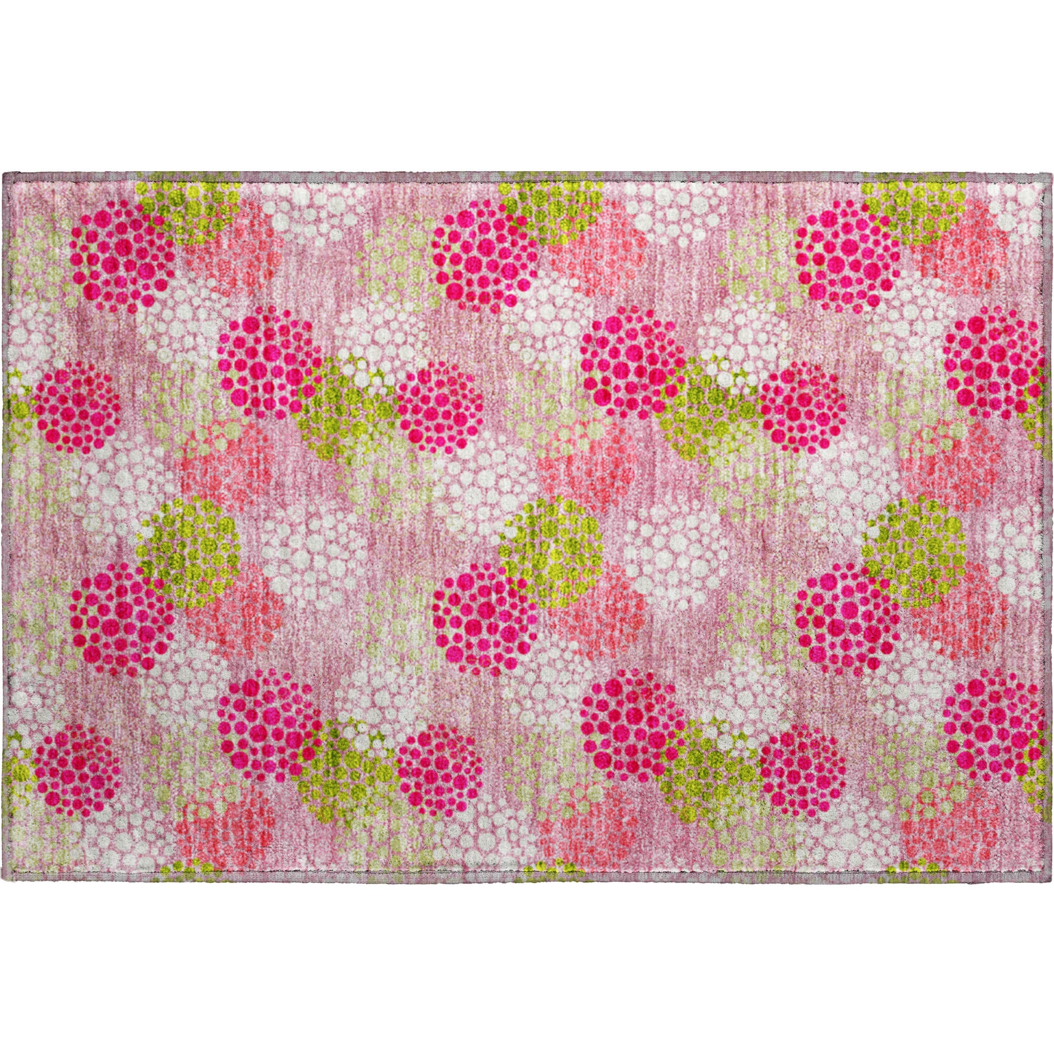 Havana Machine Washable Transitional Pink Rug 1'8" x 2'6" #shape_Rectangle